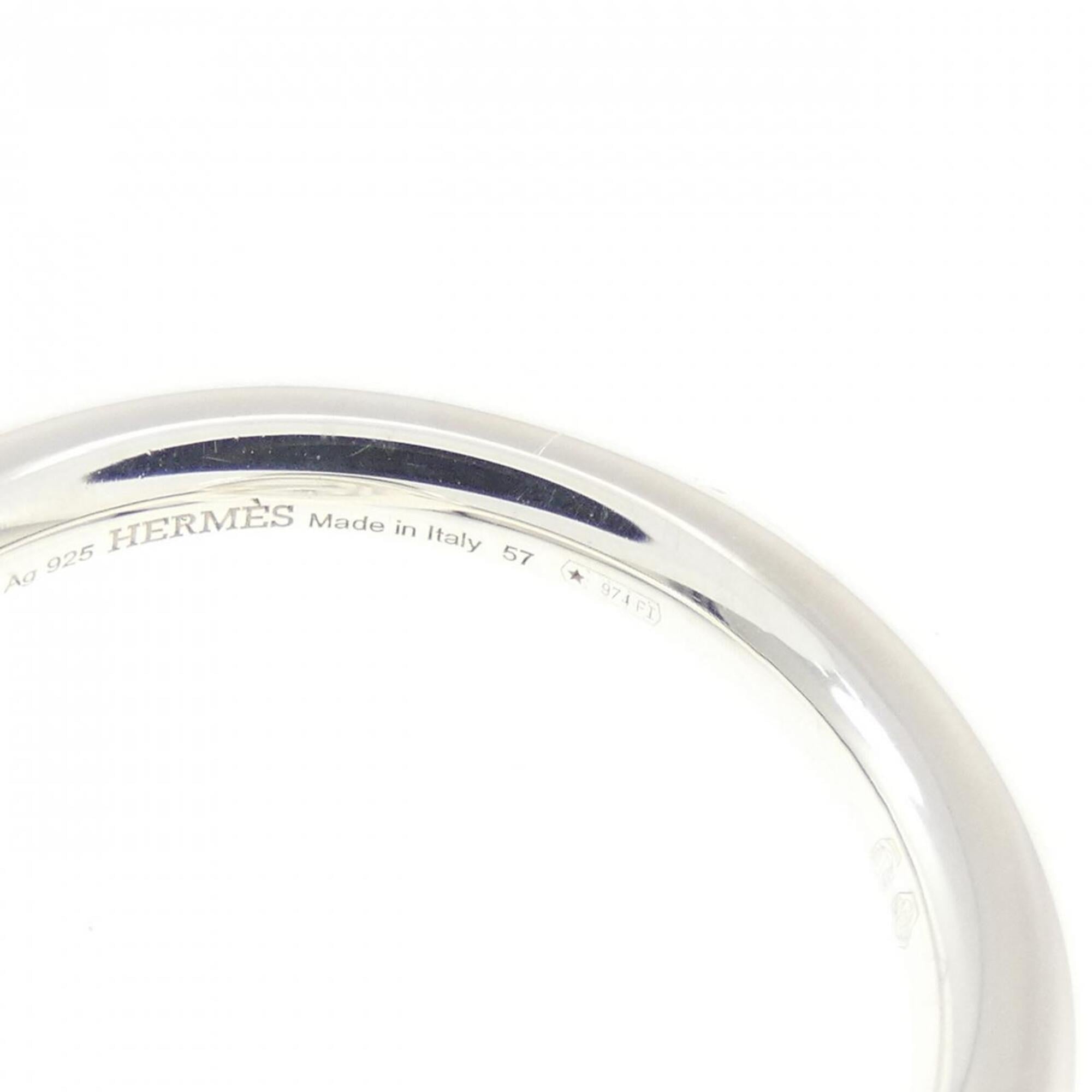 Hermes Silver Silver 925 Band Ring (Pre-Owned)