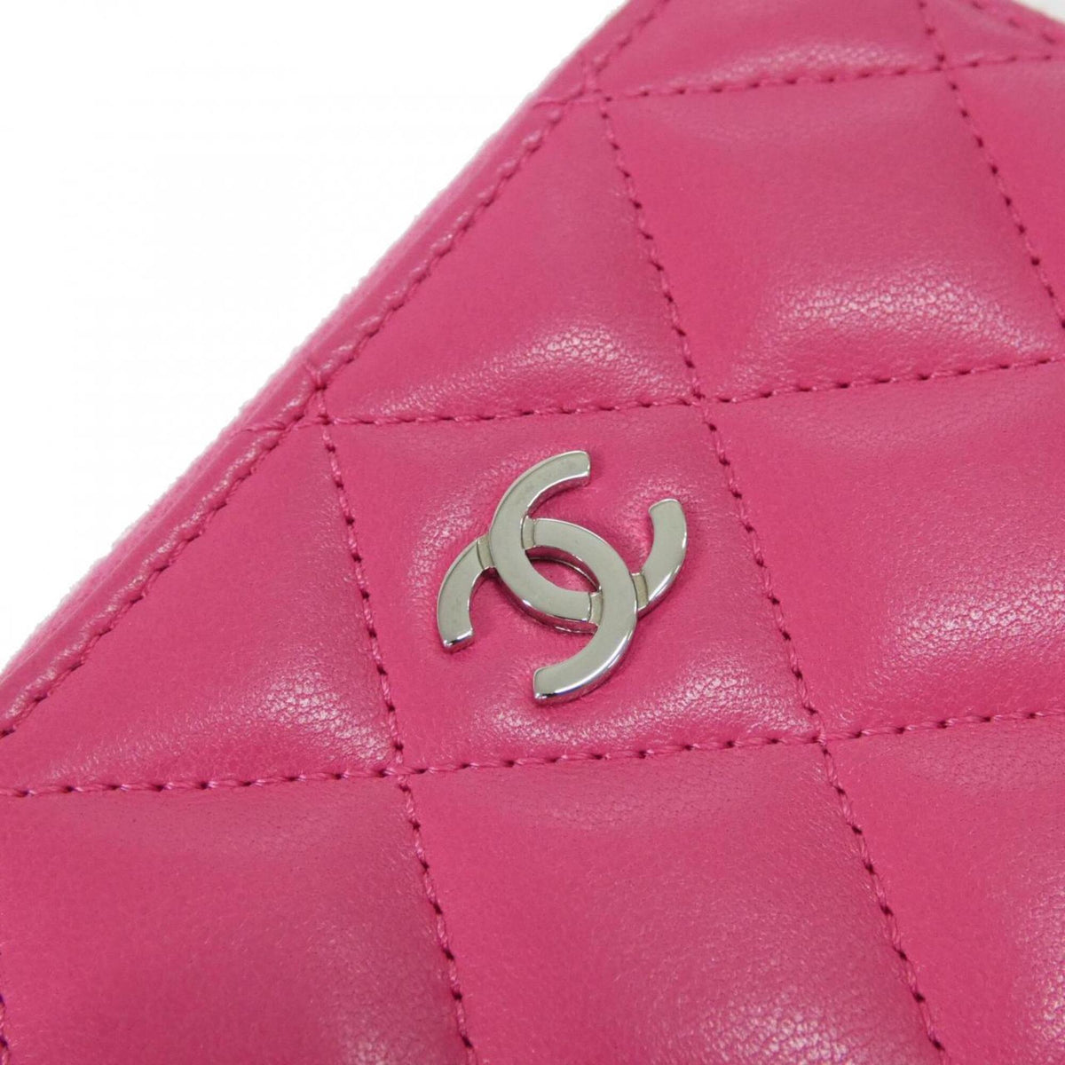 Chanel Pink Leather Coin Purse/Coin Case (Pre-Owned)