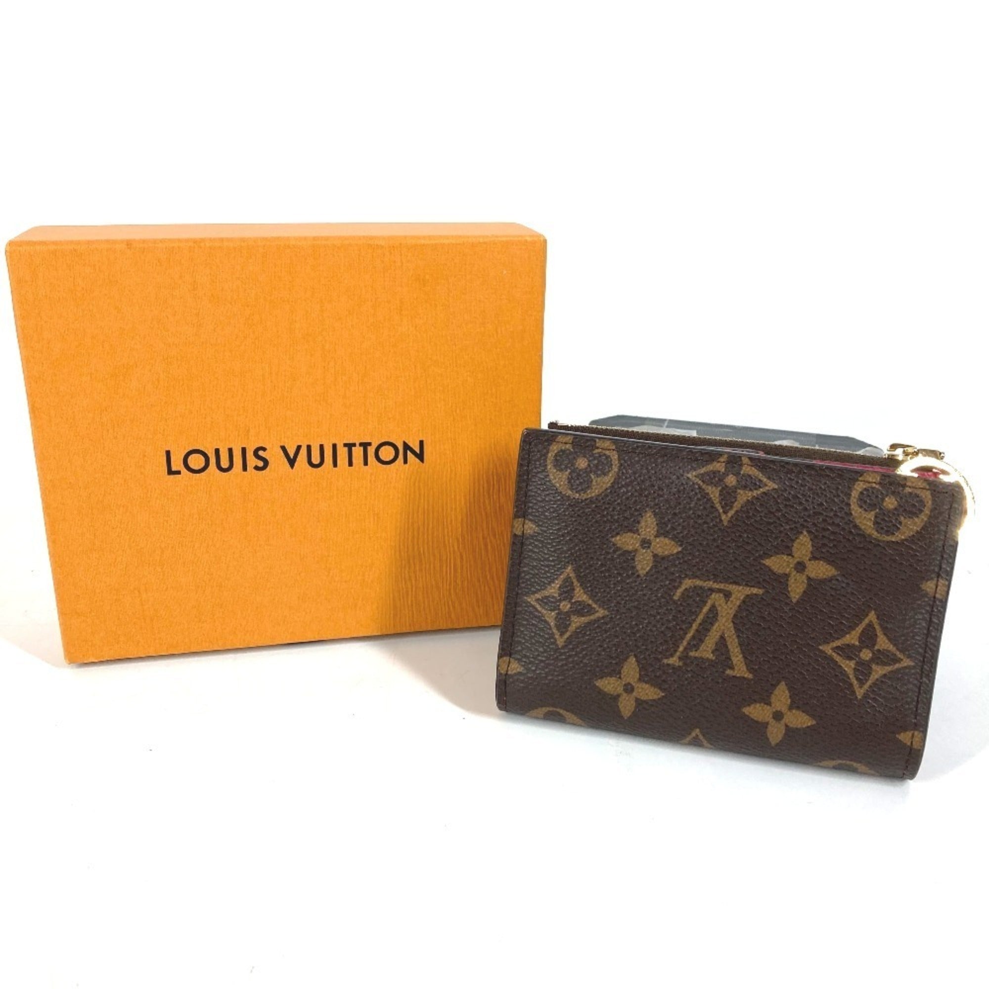 Louis Vuitton Brown Pink Monogram Canvas Wallet (Bi-Fold) (Pre-Owned)