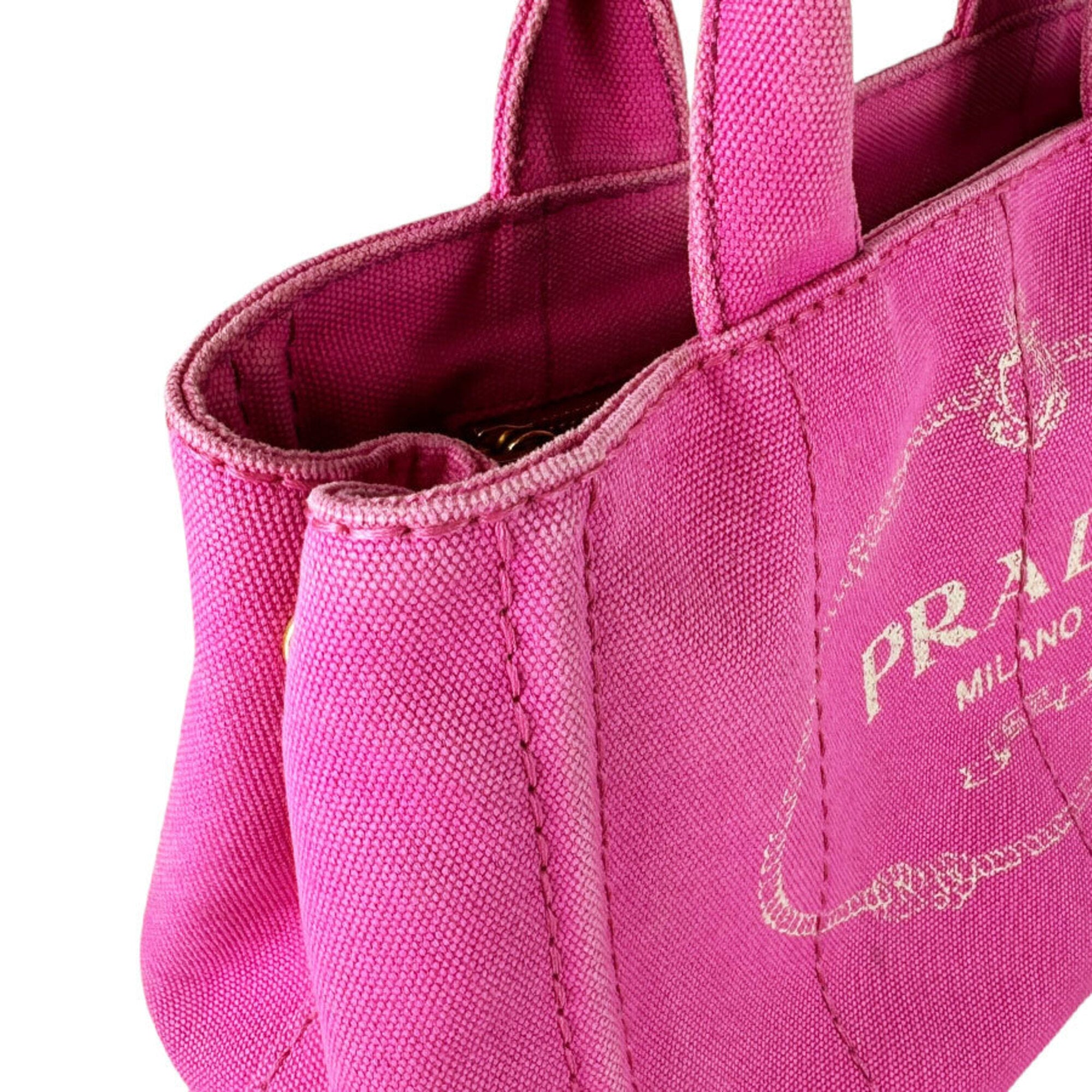 Prada Pink Canvas Handbag Shoulder Bag (Pre-Owned)
