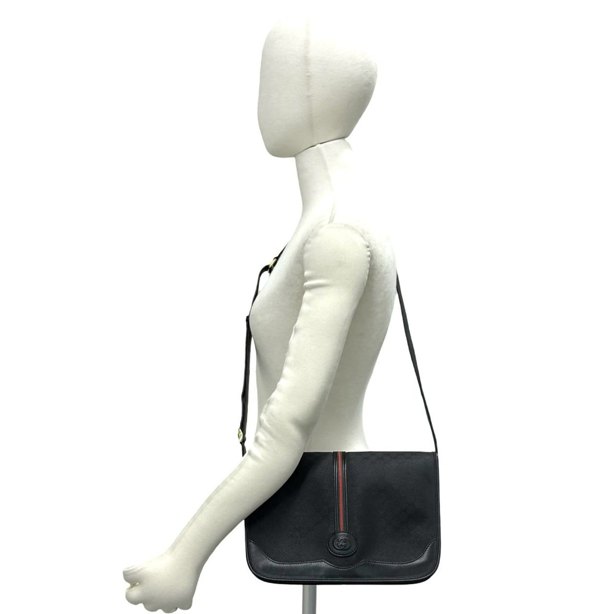Gucci Black Leather Pvc Pochette Shoulder Bag (Pre-Owned)