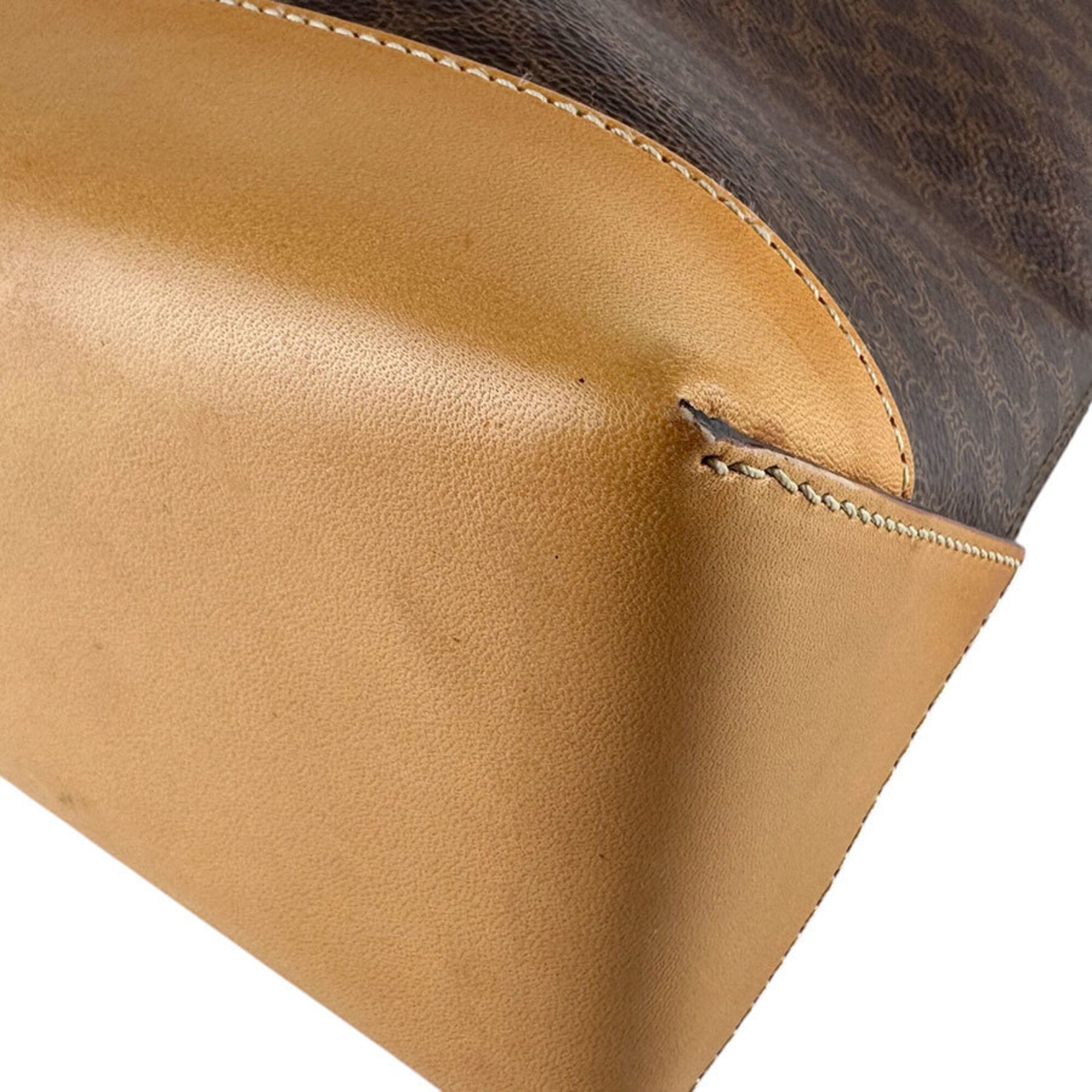 Celine Brown Coated Canvas Shoulder Bag (Pre-Owned)
