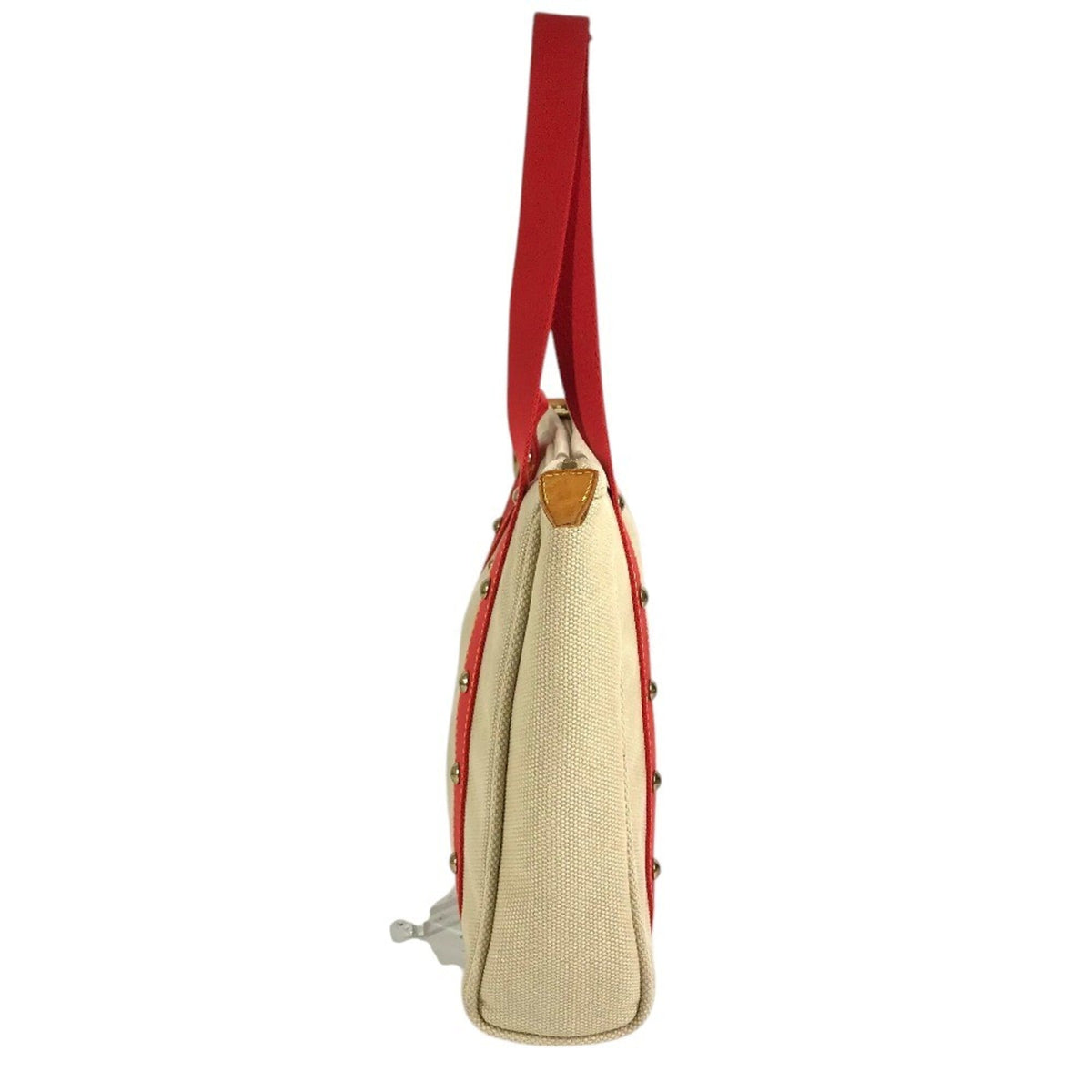 Louis Vuitton Antigua Beige Red Color Canvas Shoulder Bag Tote Bag (Pre-Owned)