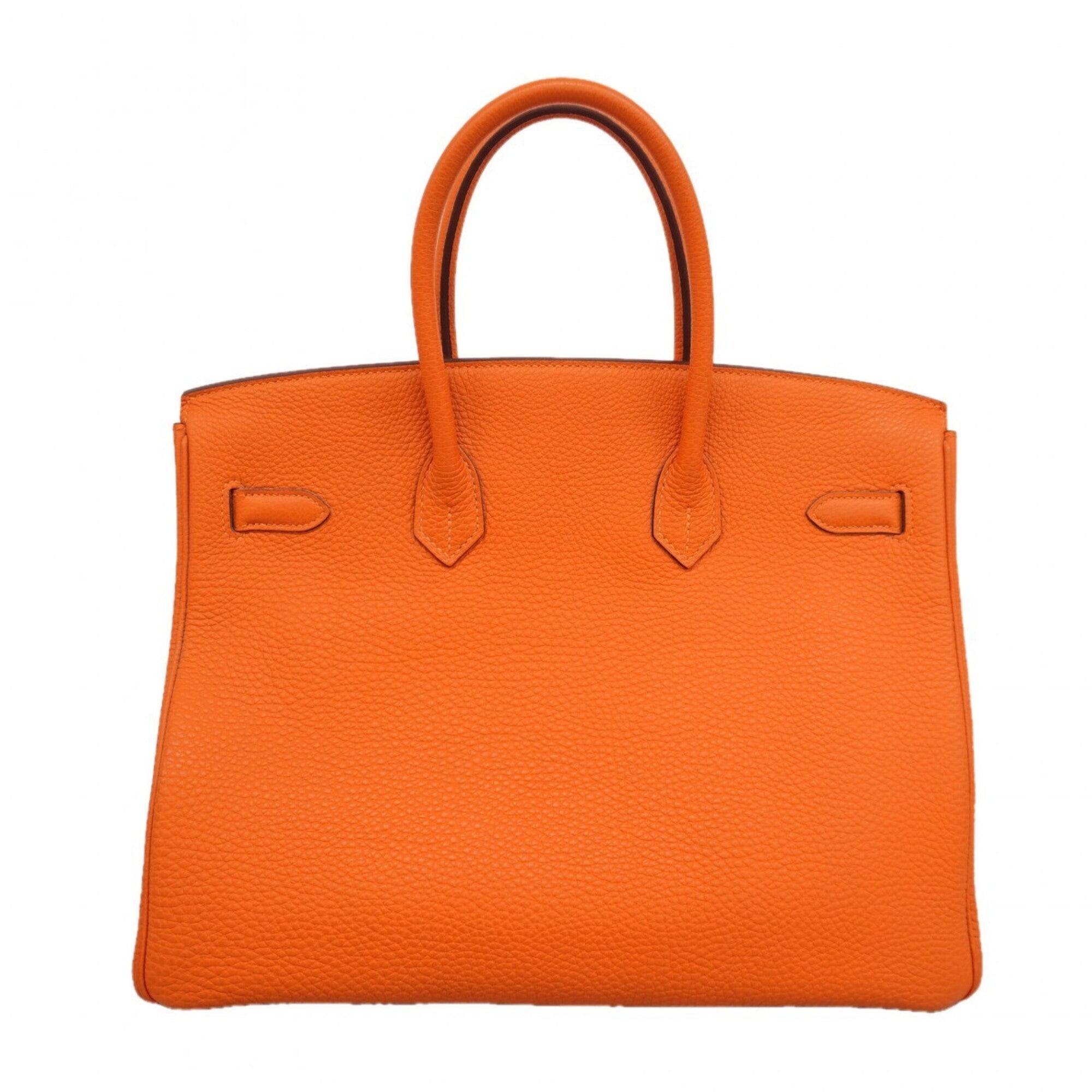 Hermes Orange Fjord Leather Handbag (Pre-Owned)