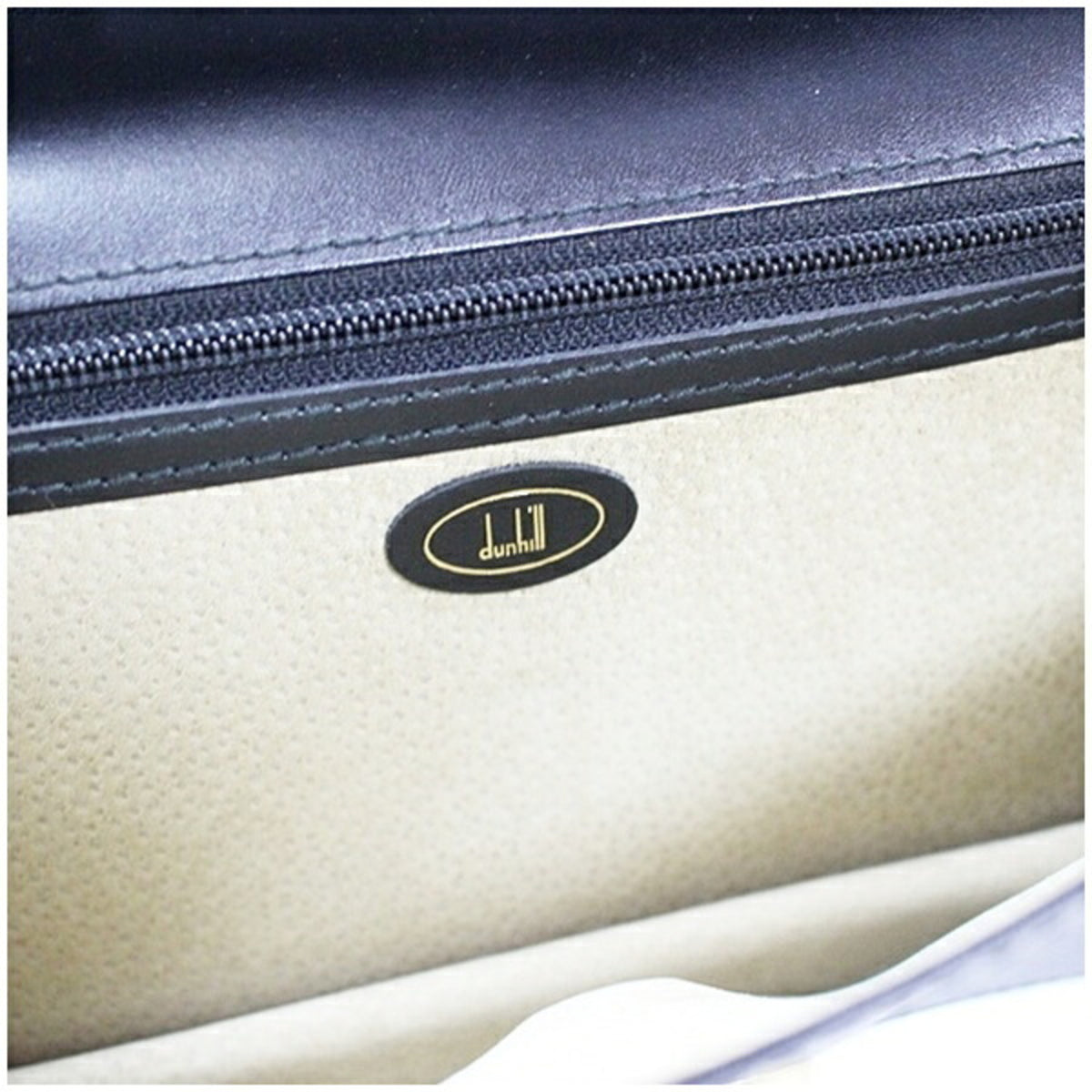 Dunhill Beige Black Leather Clutch Bag (Pre-Owned)