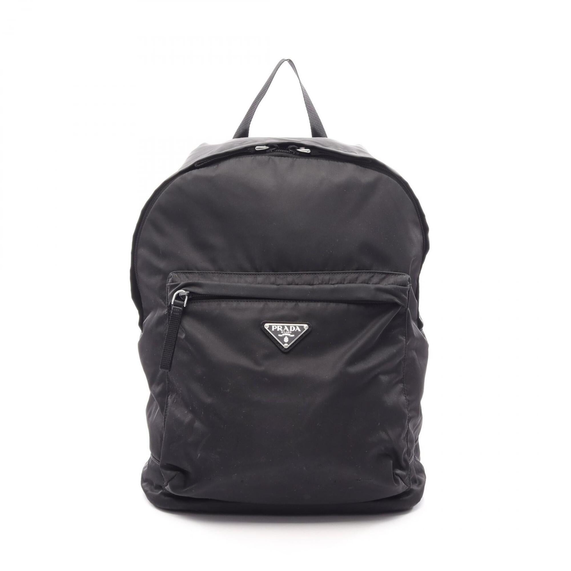 Prada Black Nylon Backpack Handbag (Pre-Owned)