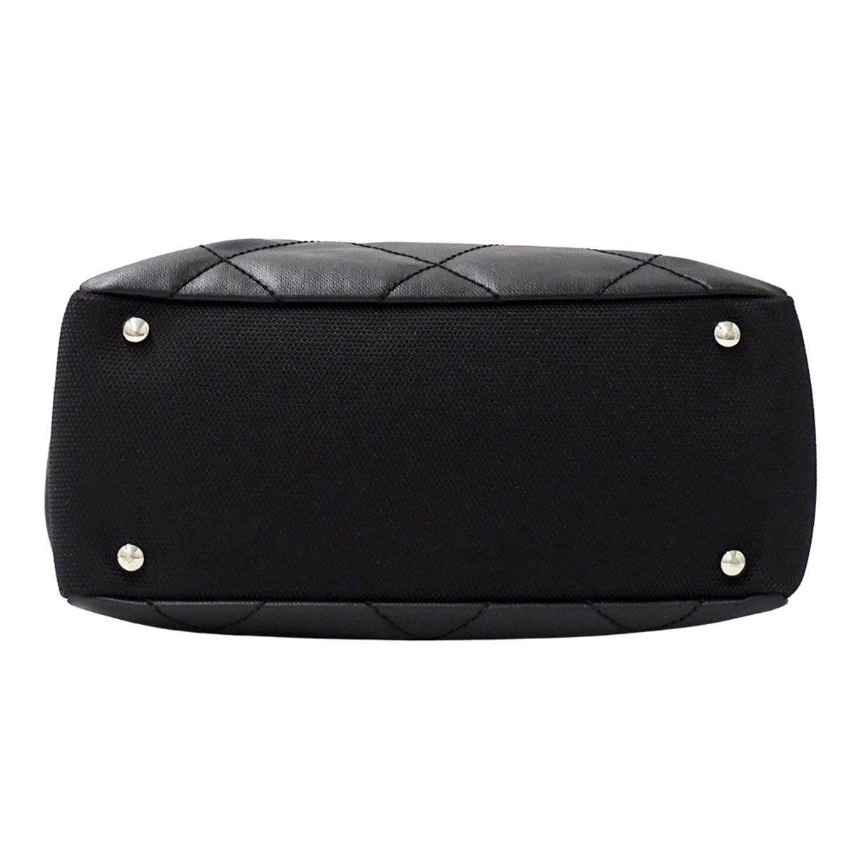 Chanel Black Coated Canvas Handbag Tote Bag (Pre-Owned)