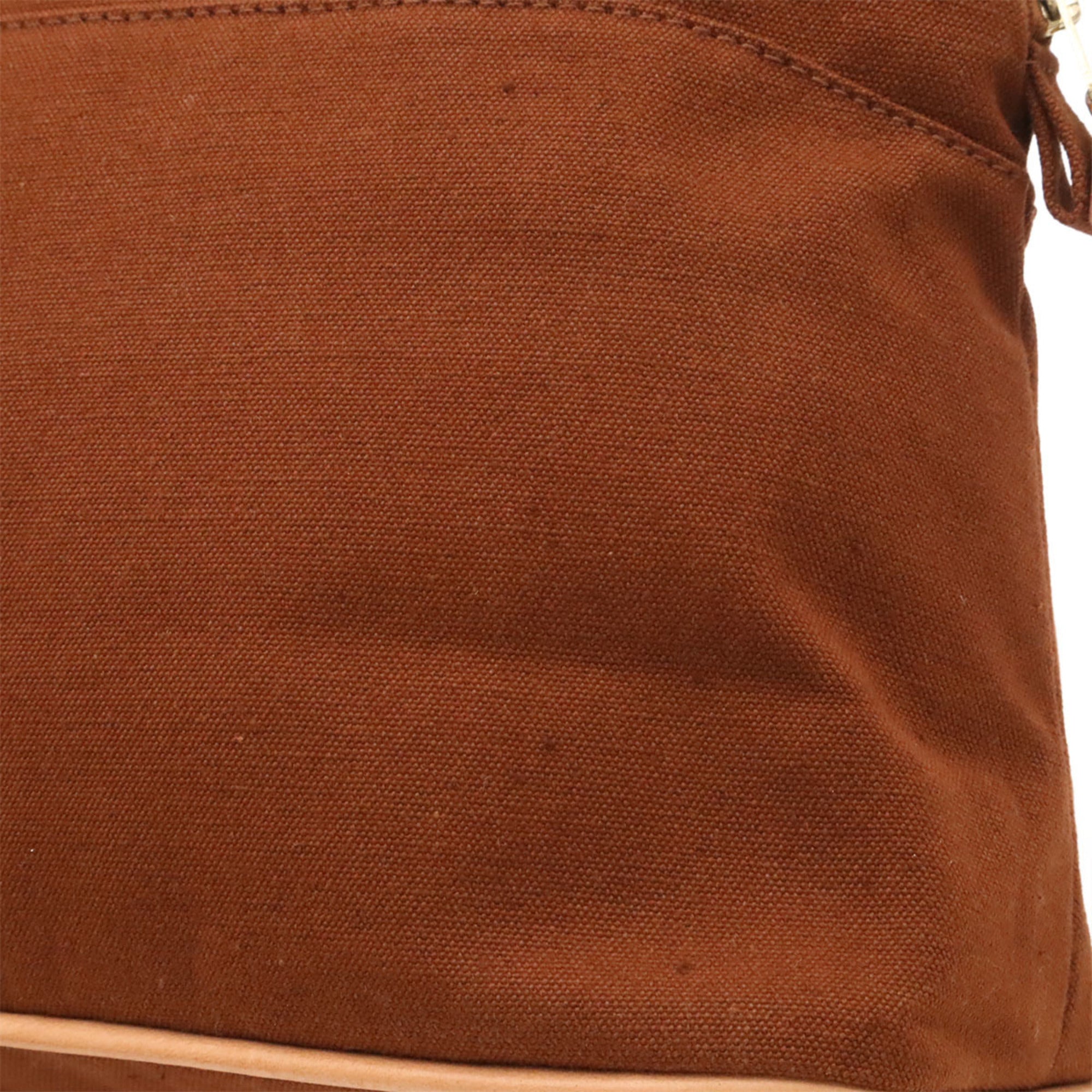 Hermes Brown Canvas Clutch Bag Handbag Pouch (Pre-Owned)