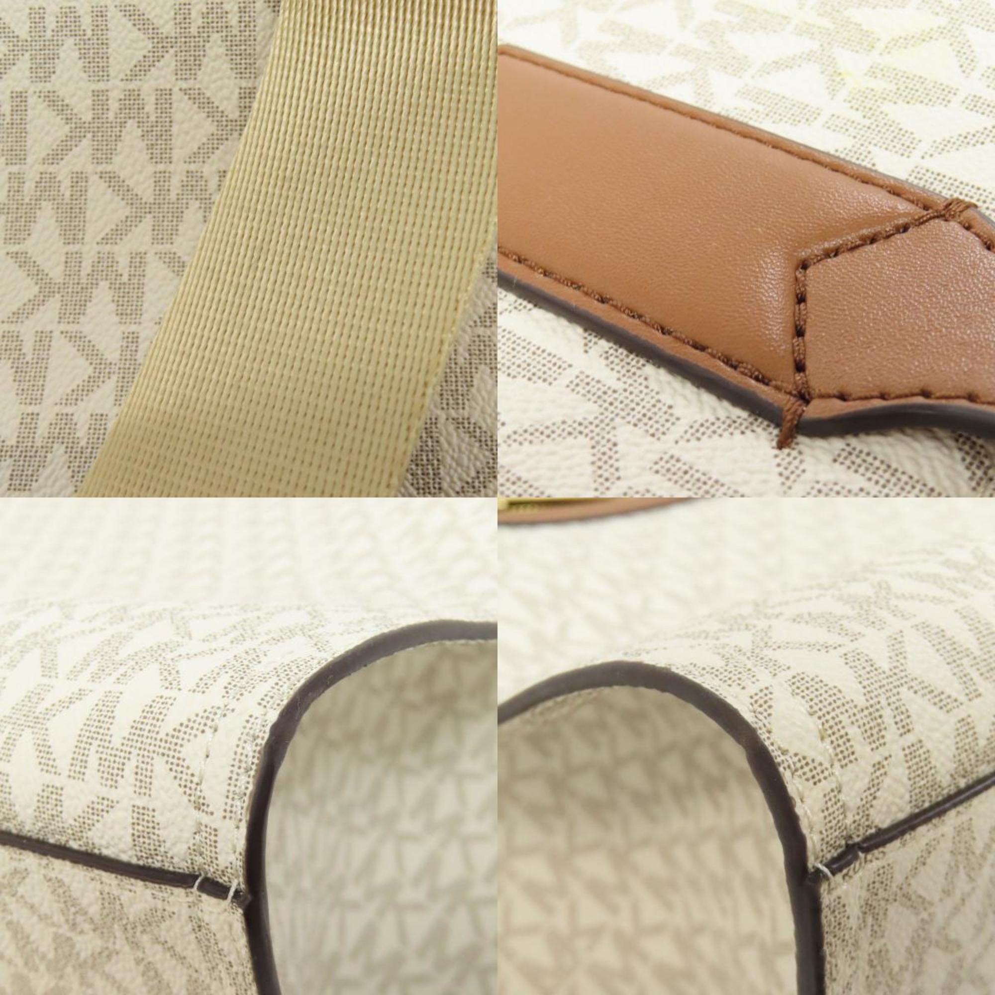 Michael Kors Brown White Pvc Tote Bag (Pre-Owned)