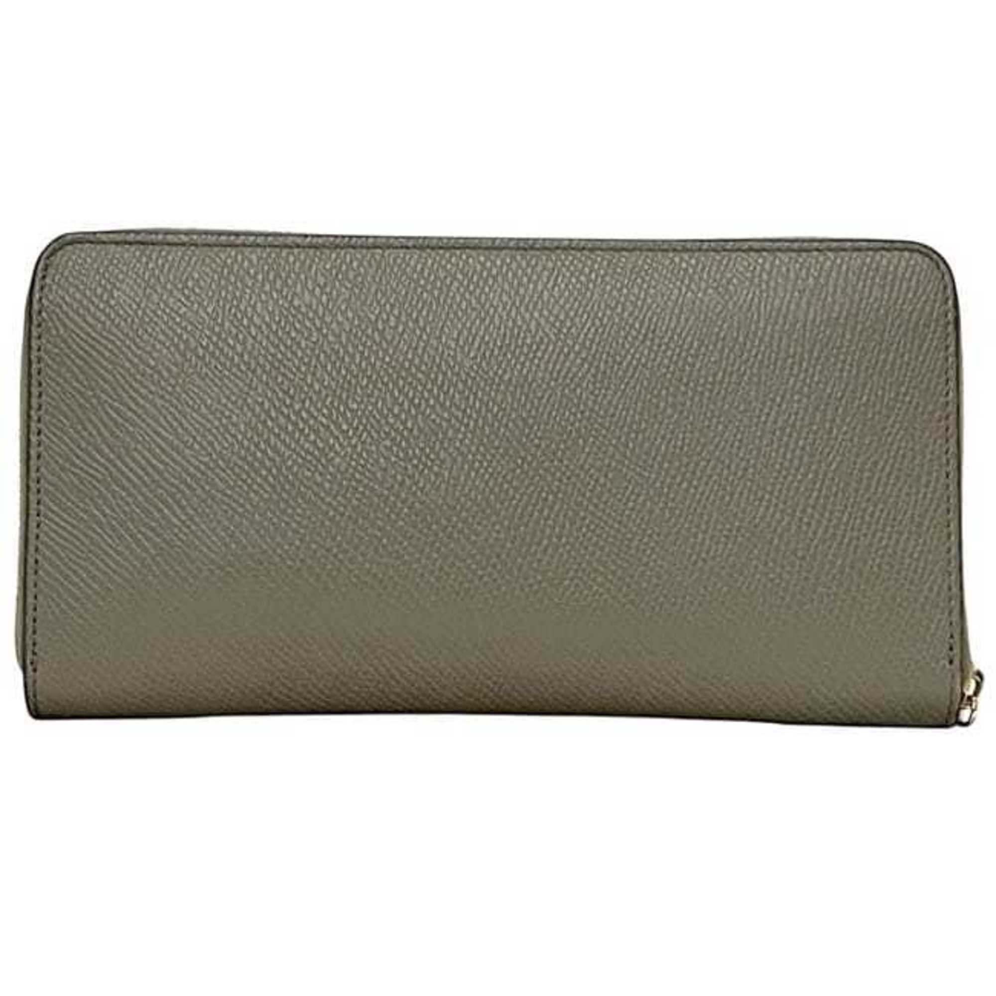 Celine Gray Leather Long Wallet (Bi-Fold) (Pre-Owned)