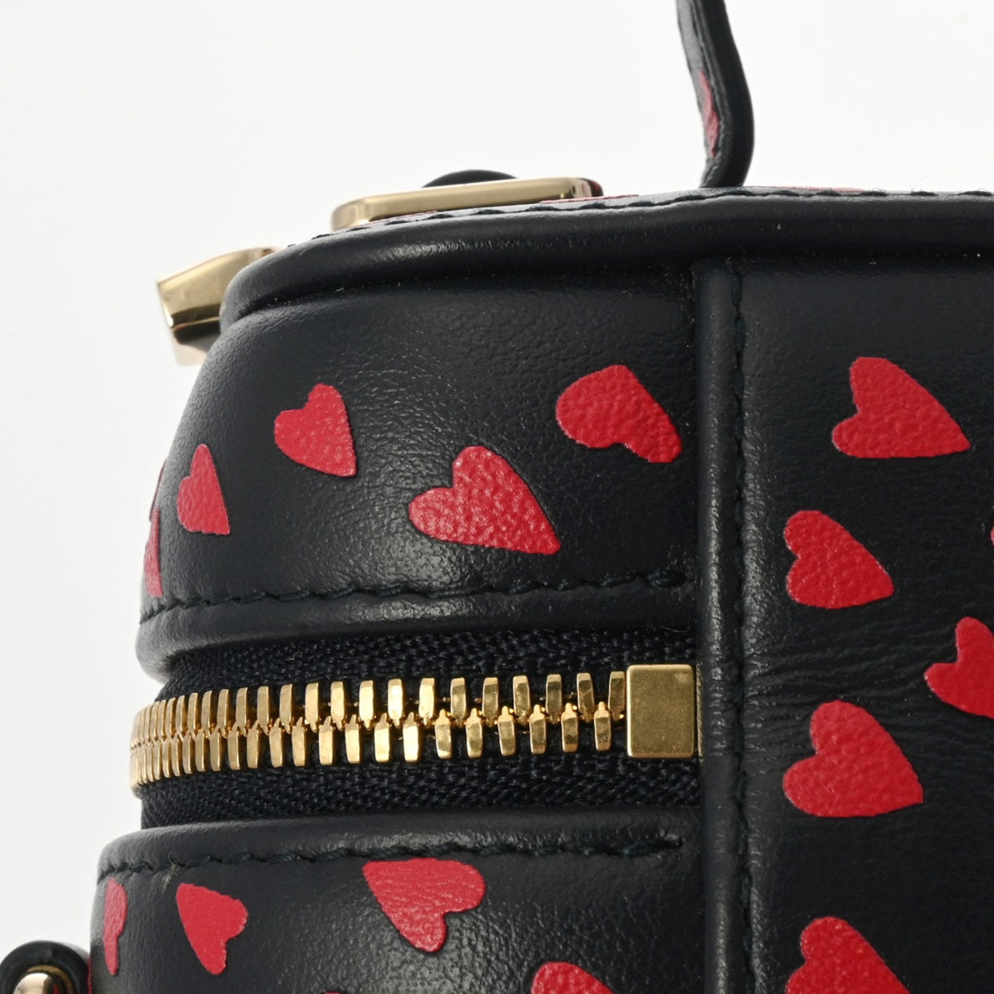 Christian Dior Lady Dior Navy Red Color Leather Handbag (Pre-Owned)