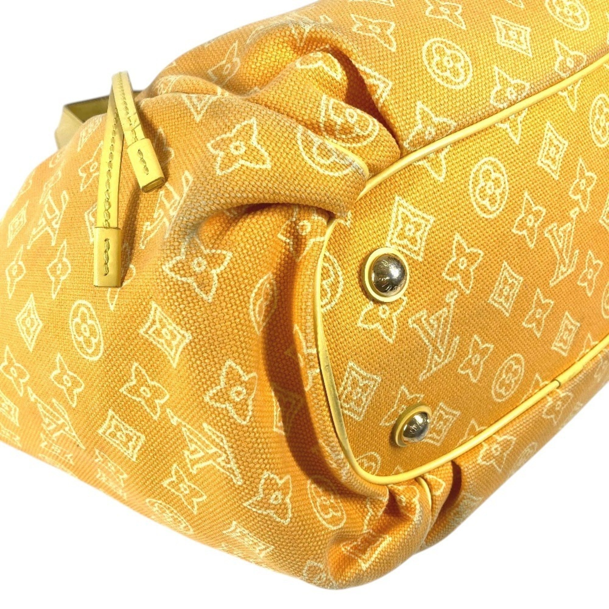 Louis Vuitton Yellow Canvas Leather Handbag Shoulder Bag Tote Bag (Pre-Owned)