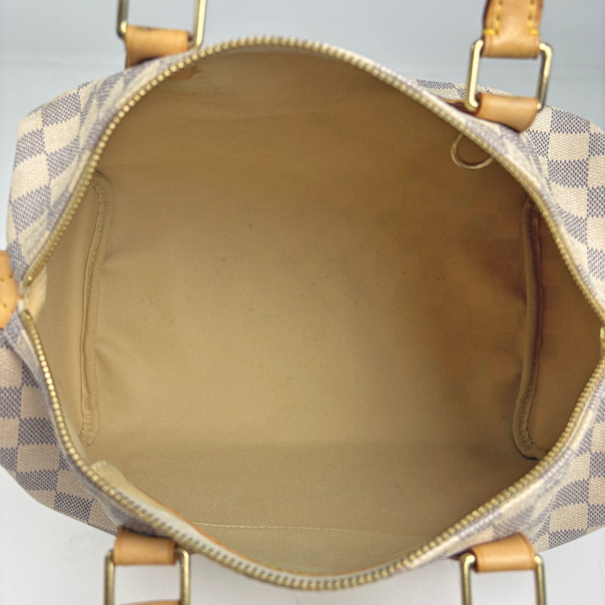 Louis Vuitton White Damier Azur Boston Bag Handbag (Pre-Owned)