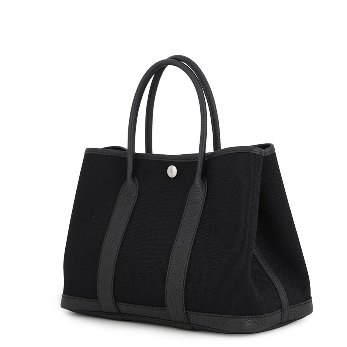 Hermes Garden Black Toile H Negonda Leather Tote Bag (Pre-Owned)
