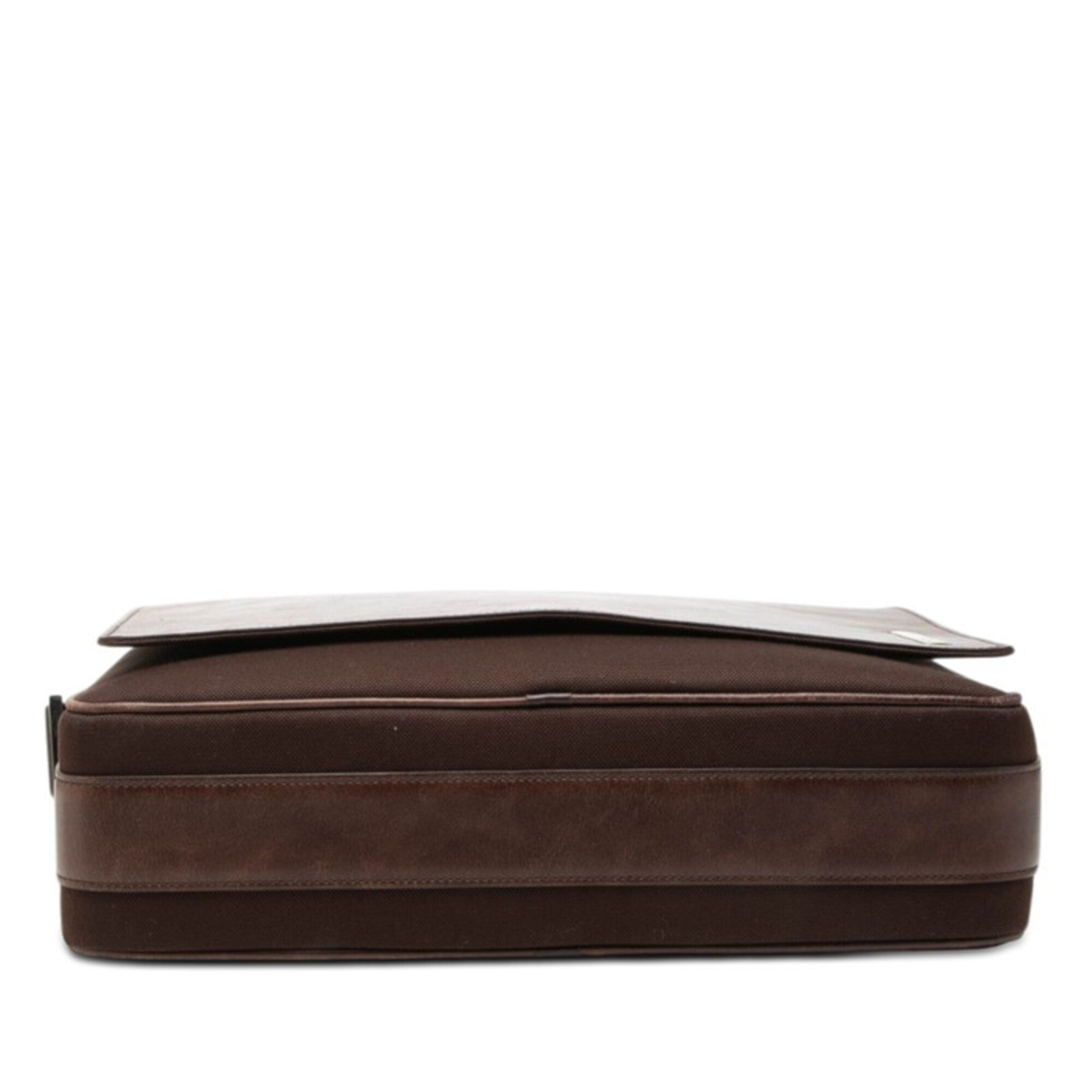Cartier Brown Leather Messenger Bag Shoulder Bag (Pre-Owned)