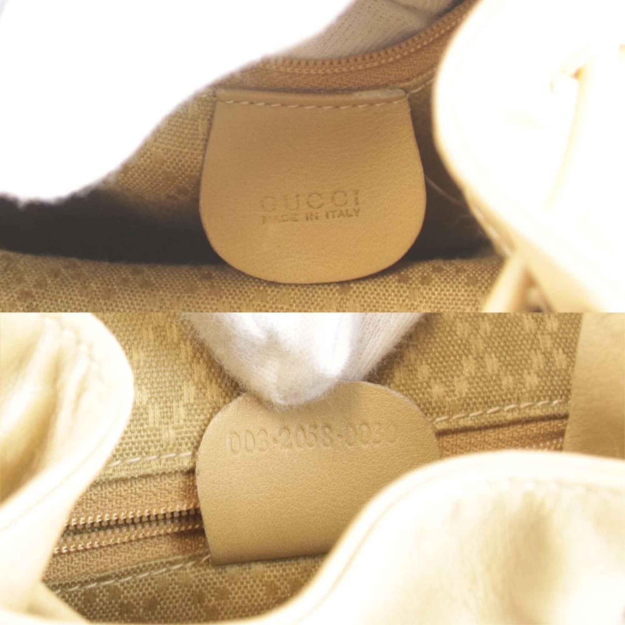 Gucci Bamboo Beige Leather Backpack (Pre-Owned)