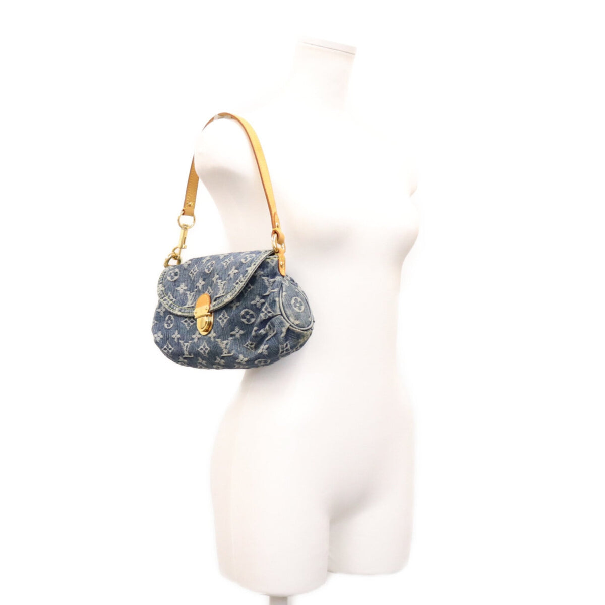 Louis Vuitton Gold Monogram Denim Shoulder Bag (Pre-Owned)