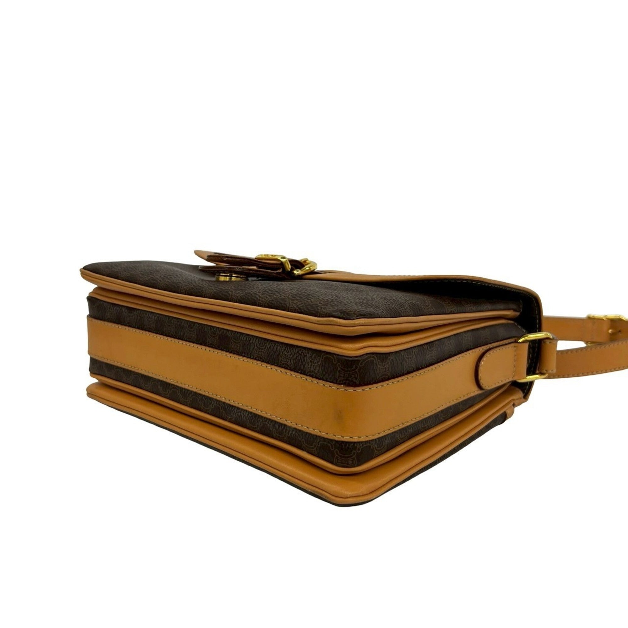Celine Brown Leather Pvc Pochette Shoulder Bag (Pre-Owned)