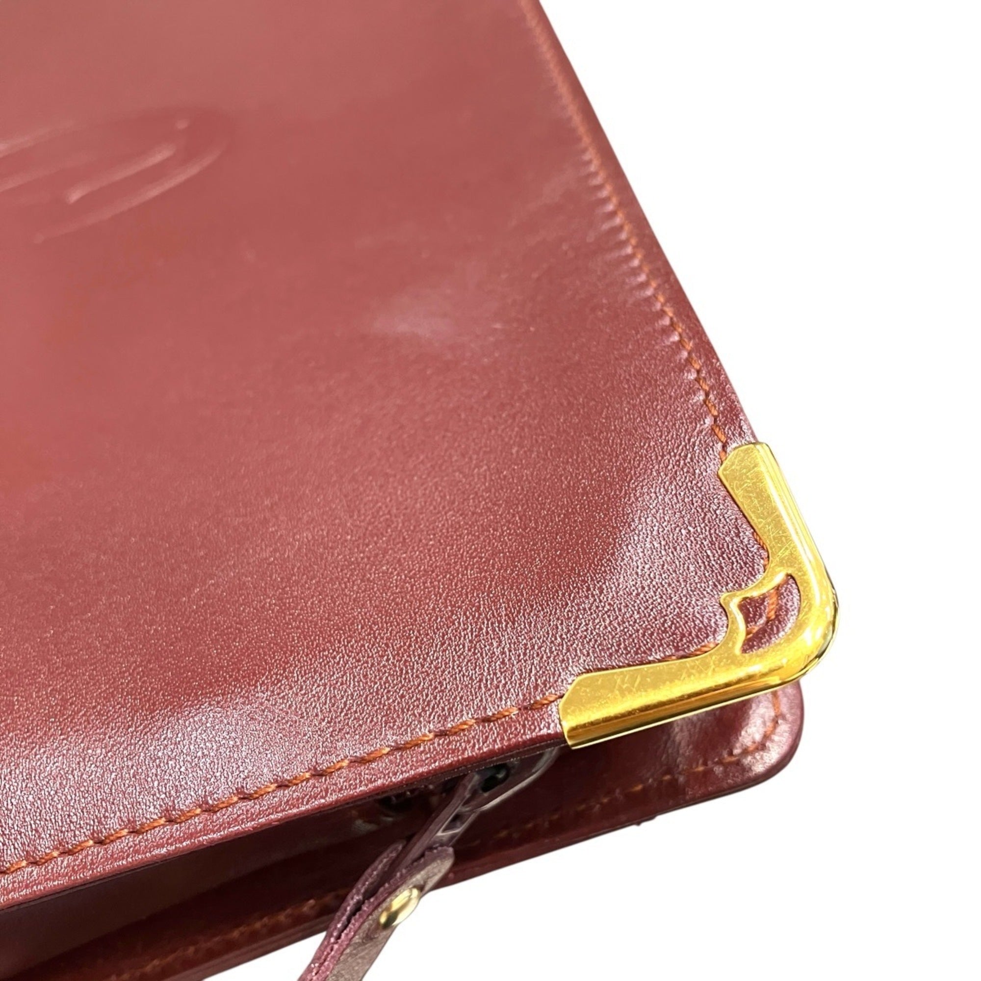 Cartier Must Bordeaux Leather Clutch Bag (Pre-Owned)