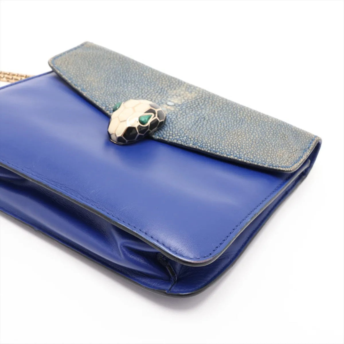 Bvlgari Blue Leather Crossbody Bag Shoulder Bag (Pre-Owned)