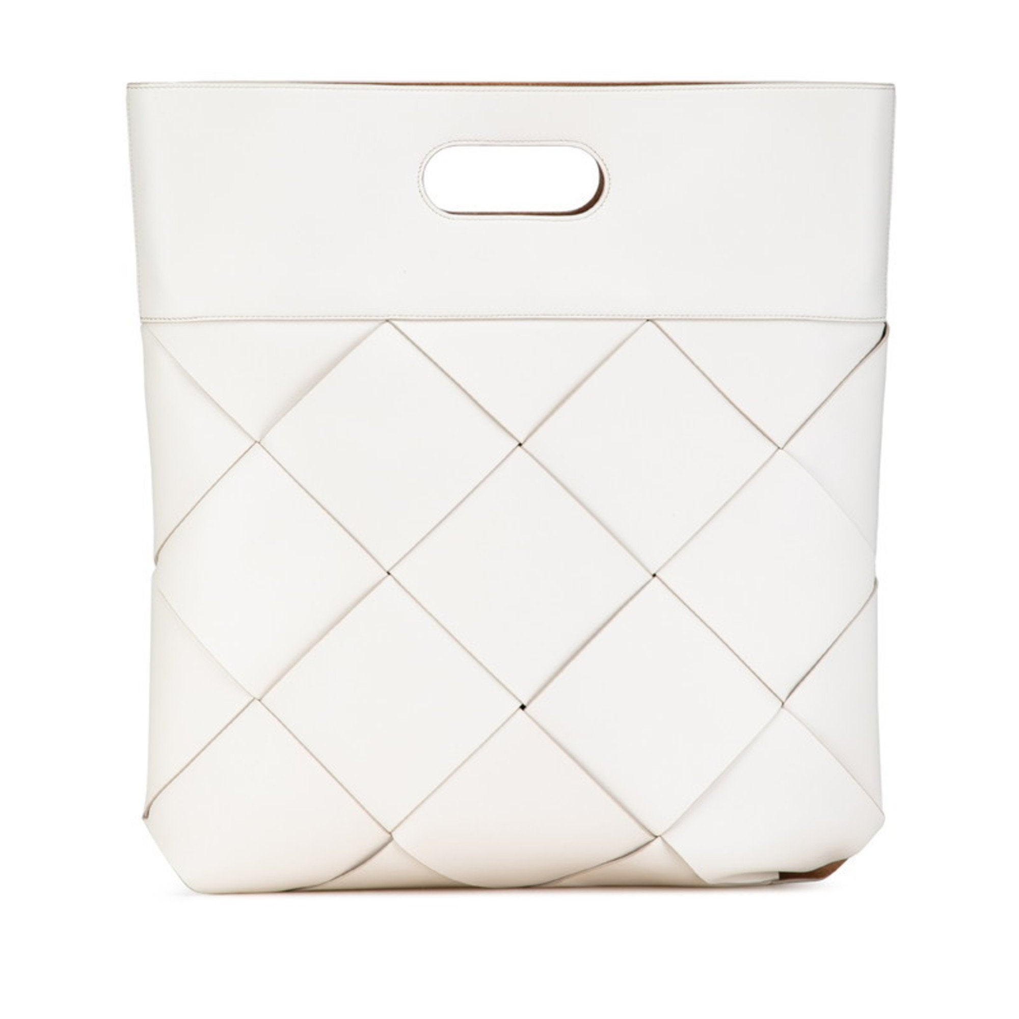 Bottega Veneta White Leather Handbag (Pre-Owned)