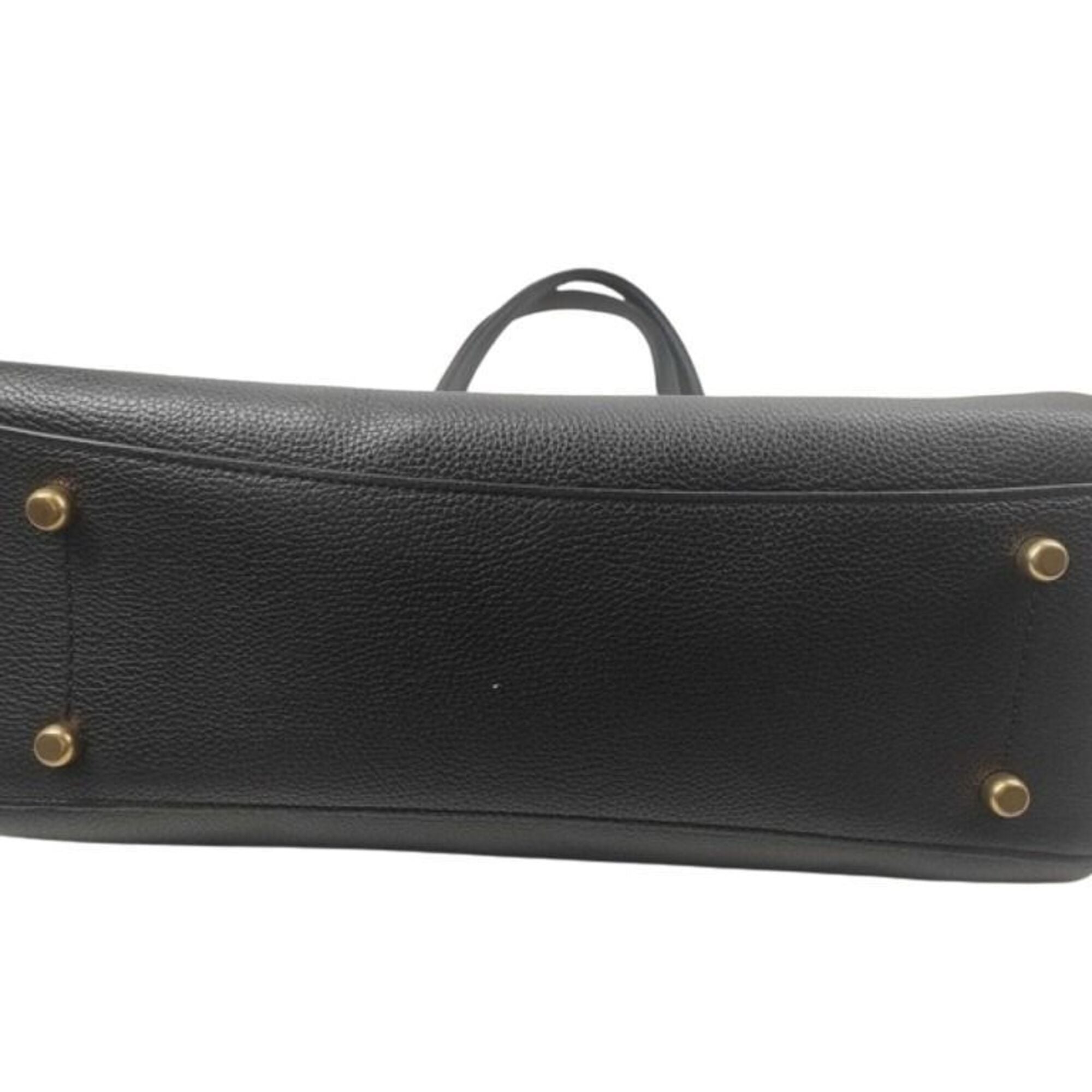 Coach Black Leather Handbag Tote Bag (Pre-Owned)
