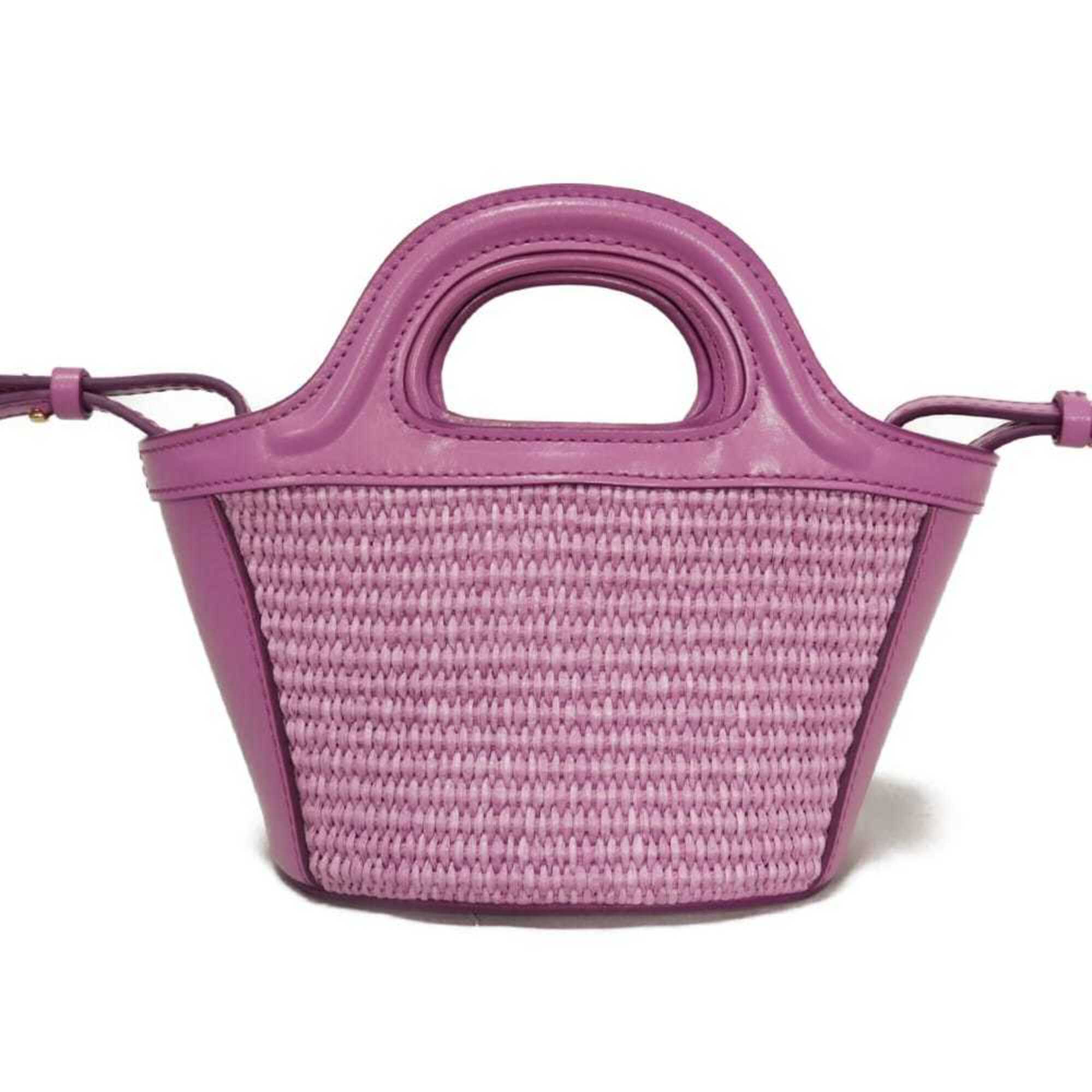 Marni Purple Cotton Leather Handbag Shoulder Bag (Pre-Owned)