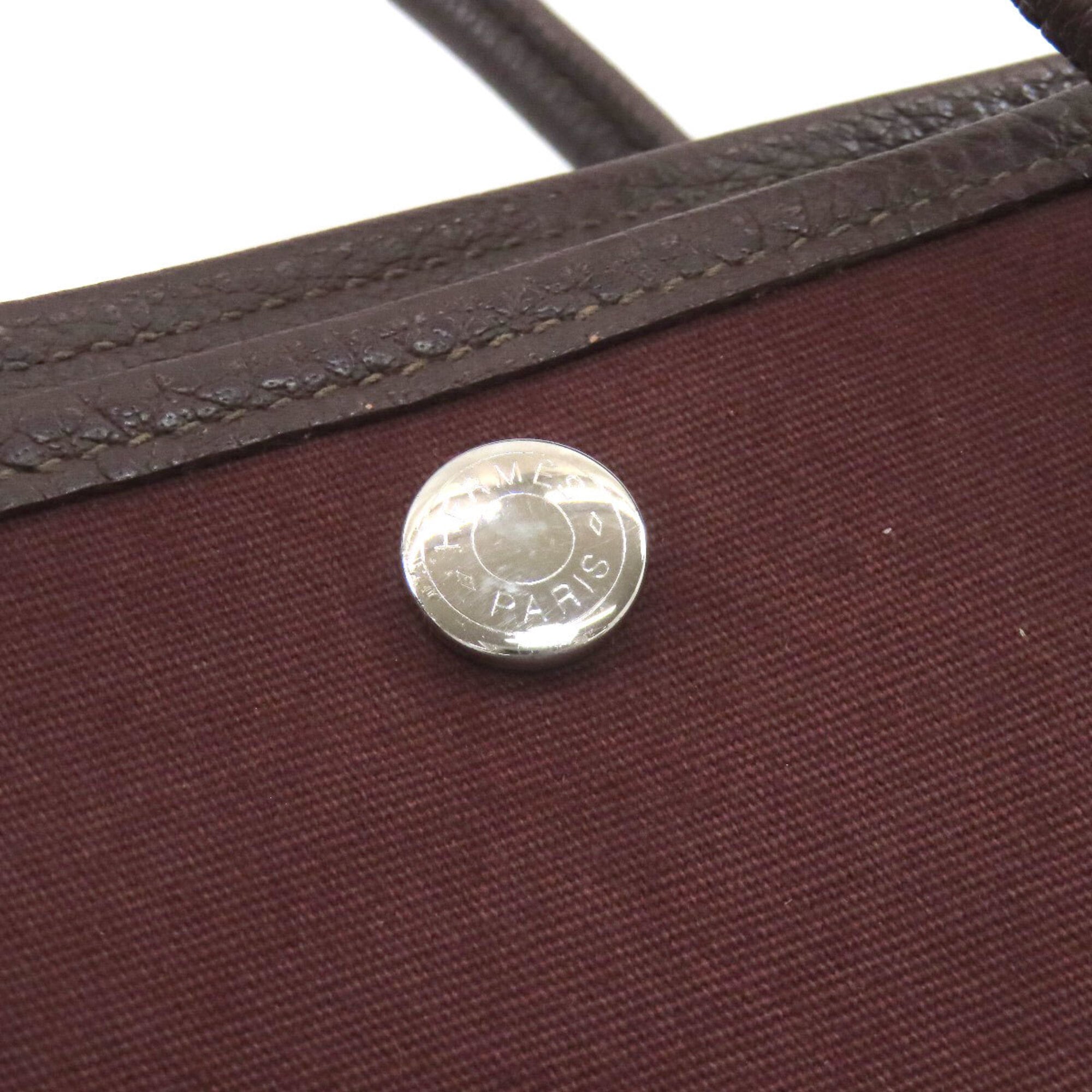 Hermes Brown Toile Officier Handbag (Pre-Owned)