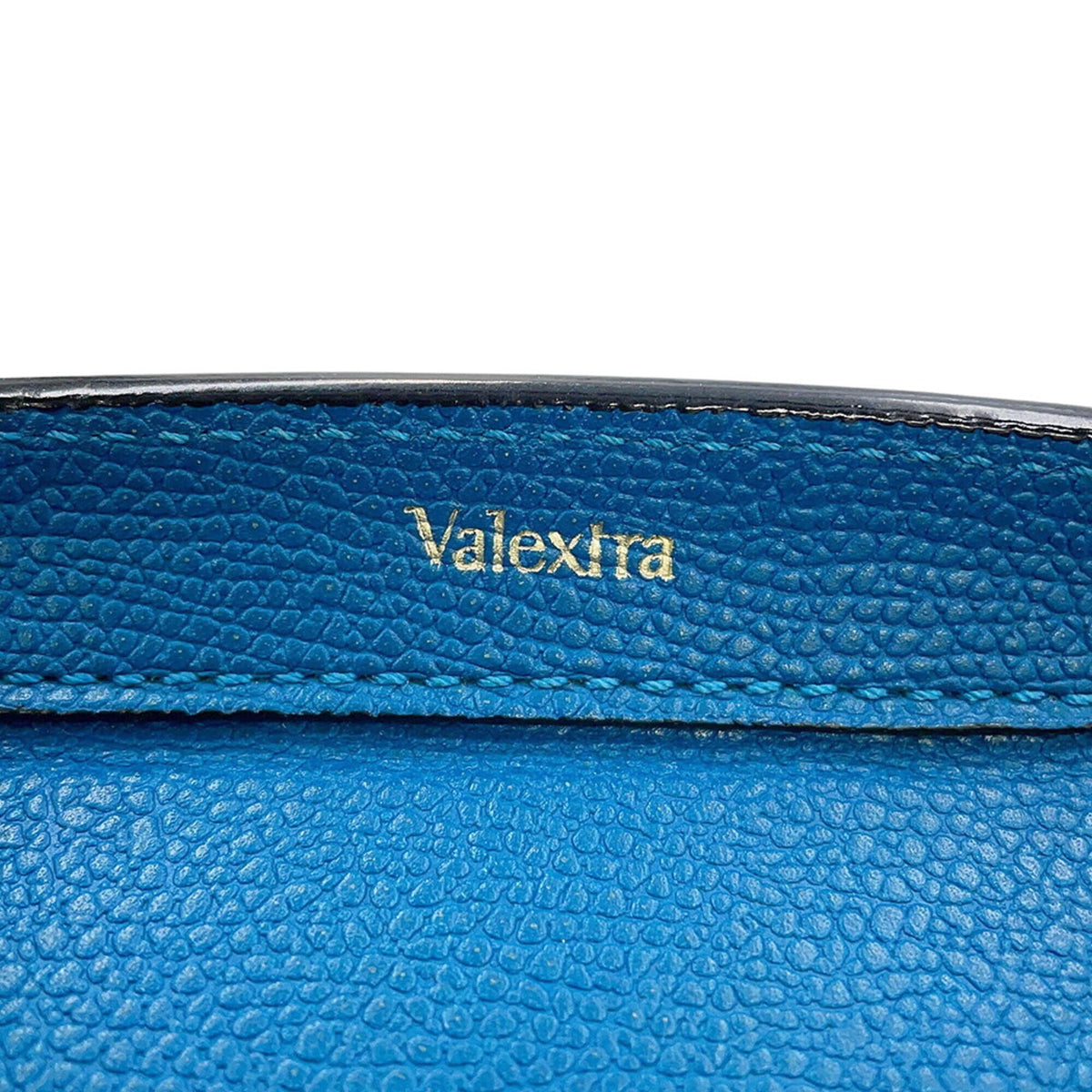 Valextra Blue Leather Handbag Shoulder Bag (Pre-Owned)