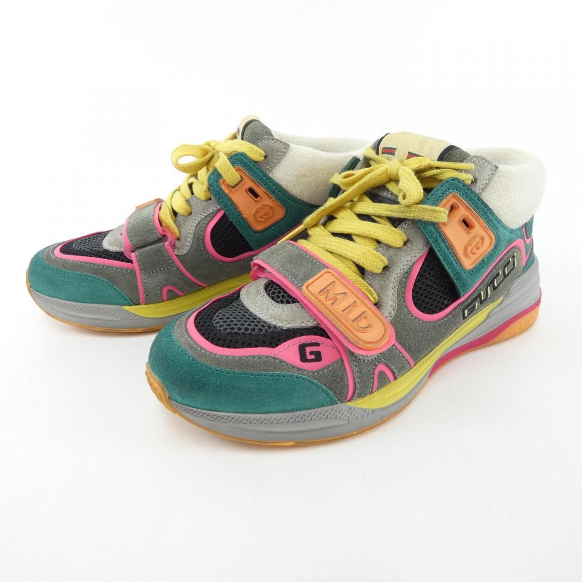 Gucci Gray Green Pink Yellow Sneakers (Pre-Owned)