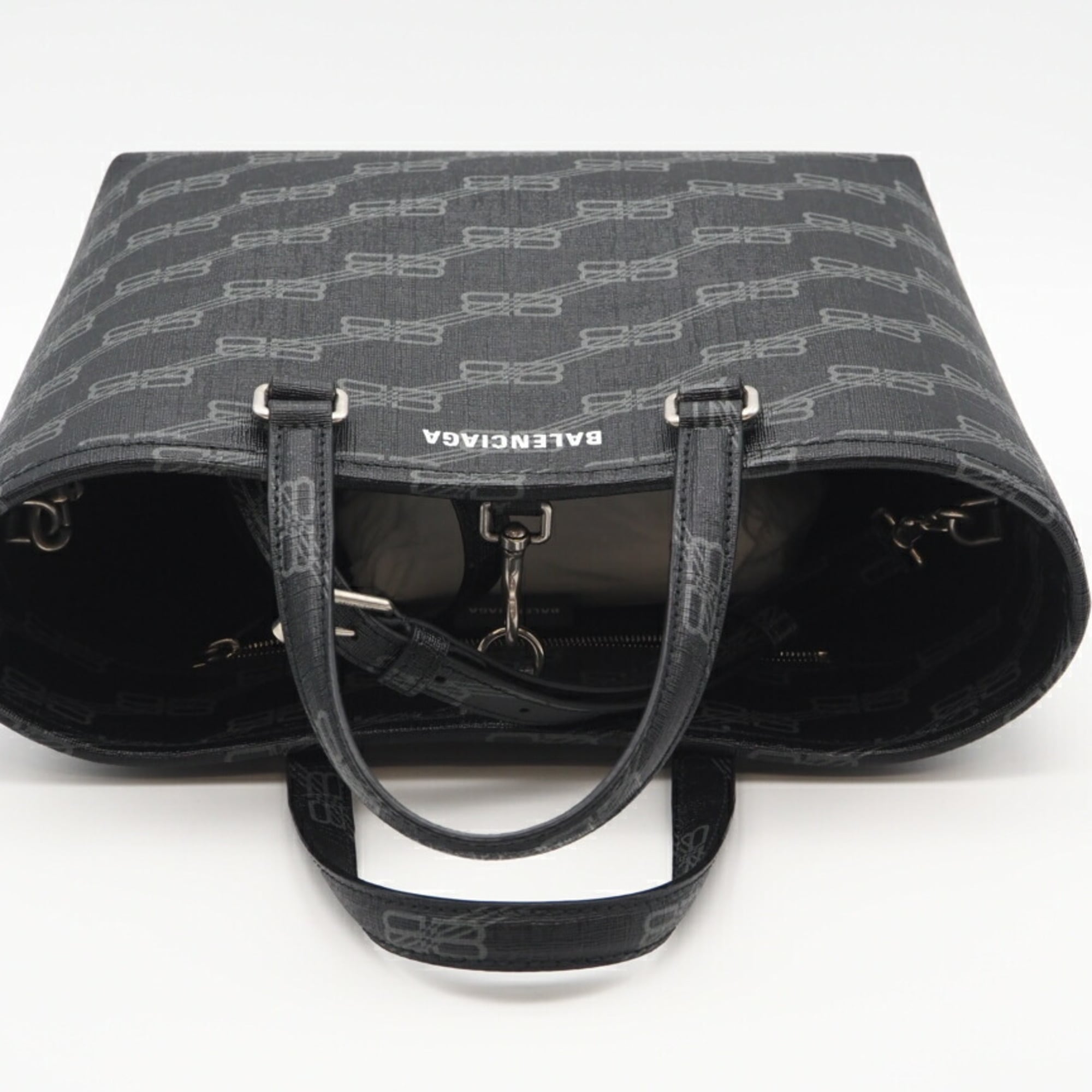 Balenciaga Black Gray Coated Canvas Tote Bag (Pre-Owned)