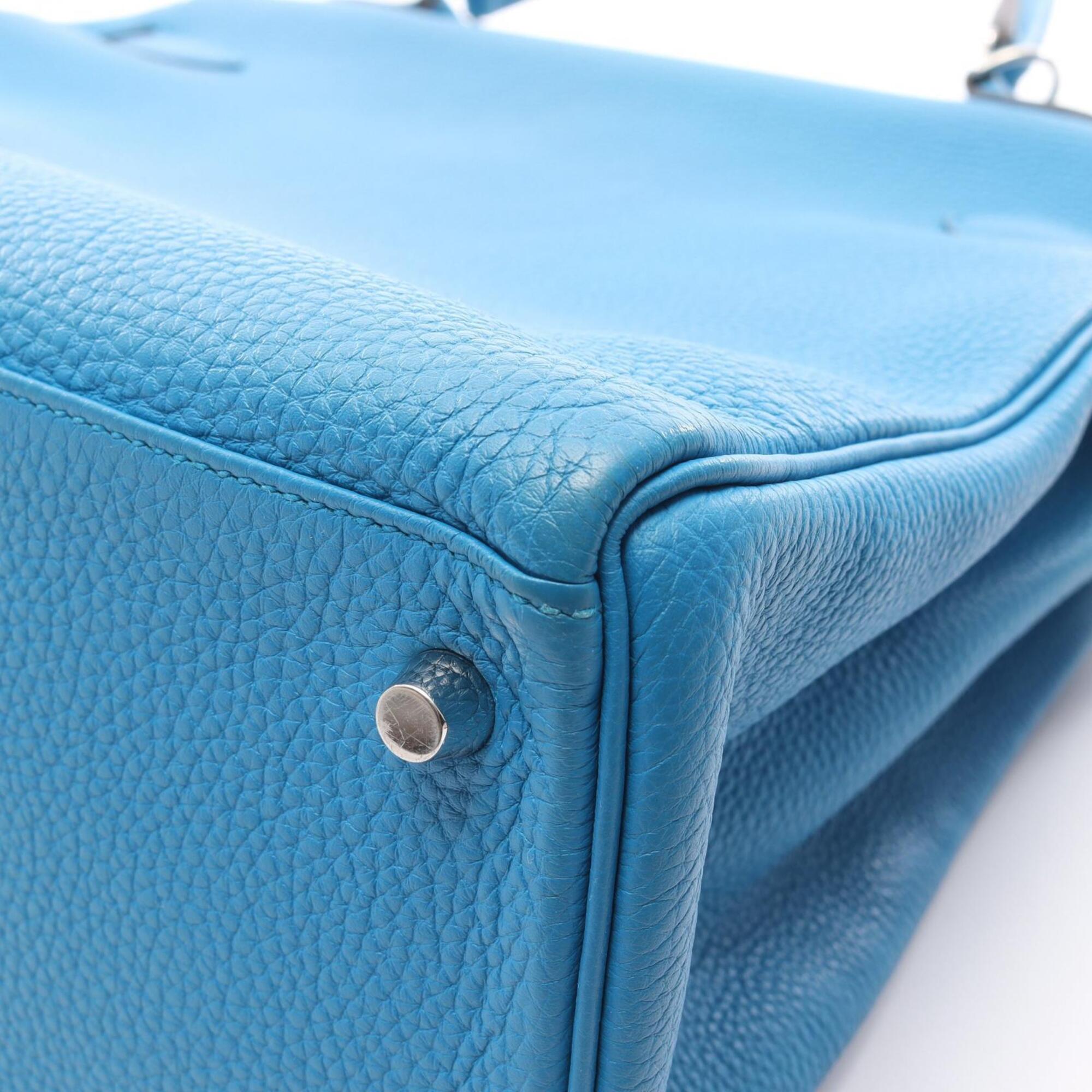 Hermes Blue Togo Leather Handbag (Pre-Owned)