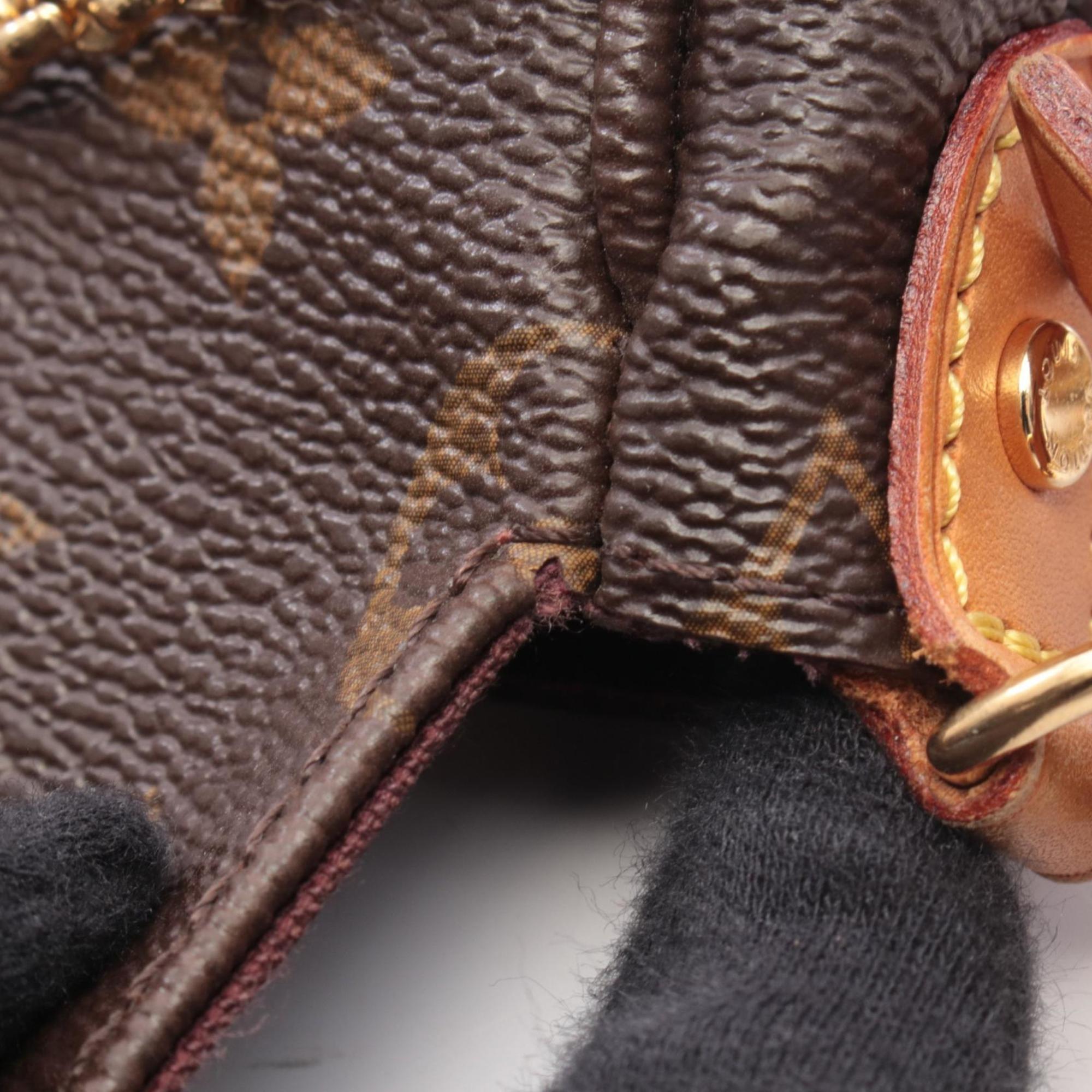 Louis Vuitton Brown Monogram Coated Canvas Leather Handbag Pouch (Pre-Owned)
