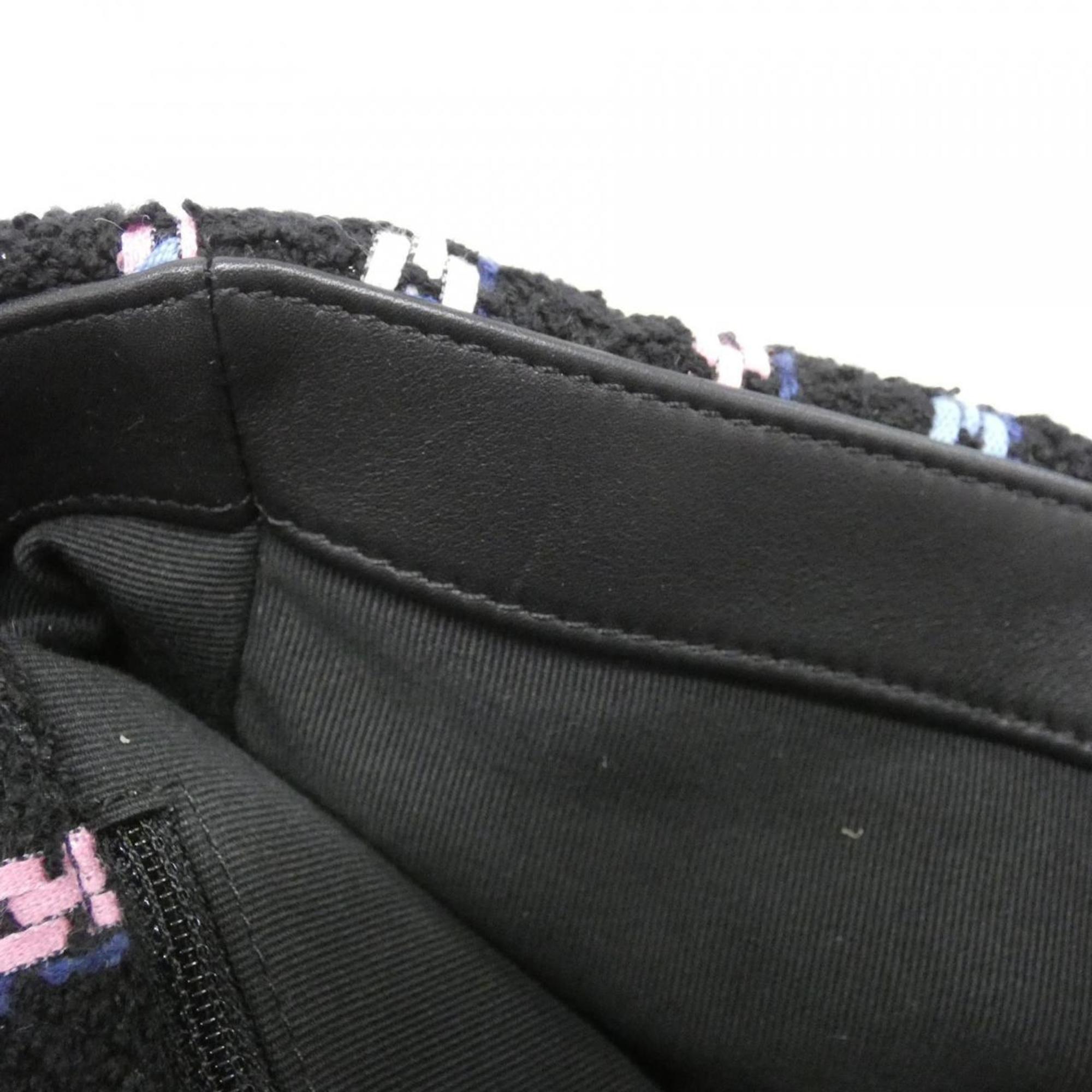 Chanel Black Blue Pink White Tweed Shoulder Bag (Pre-Owned)