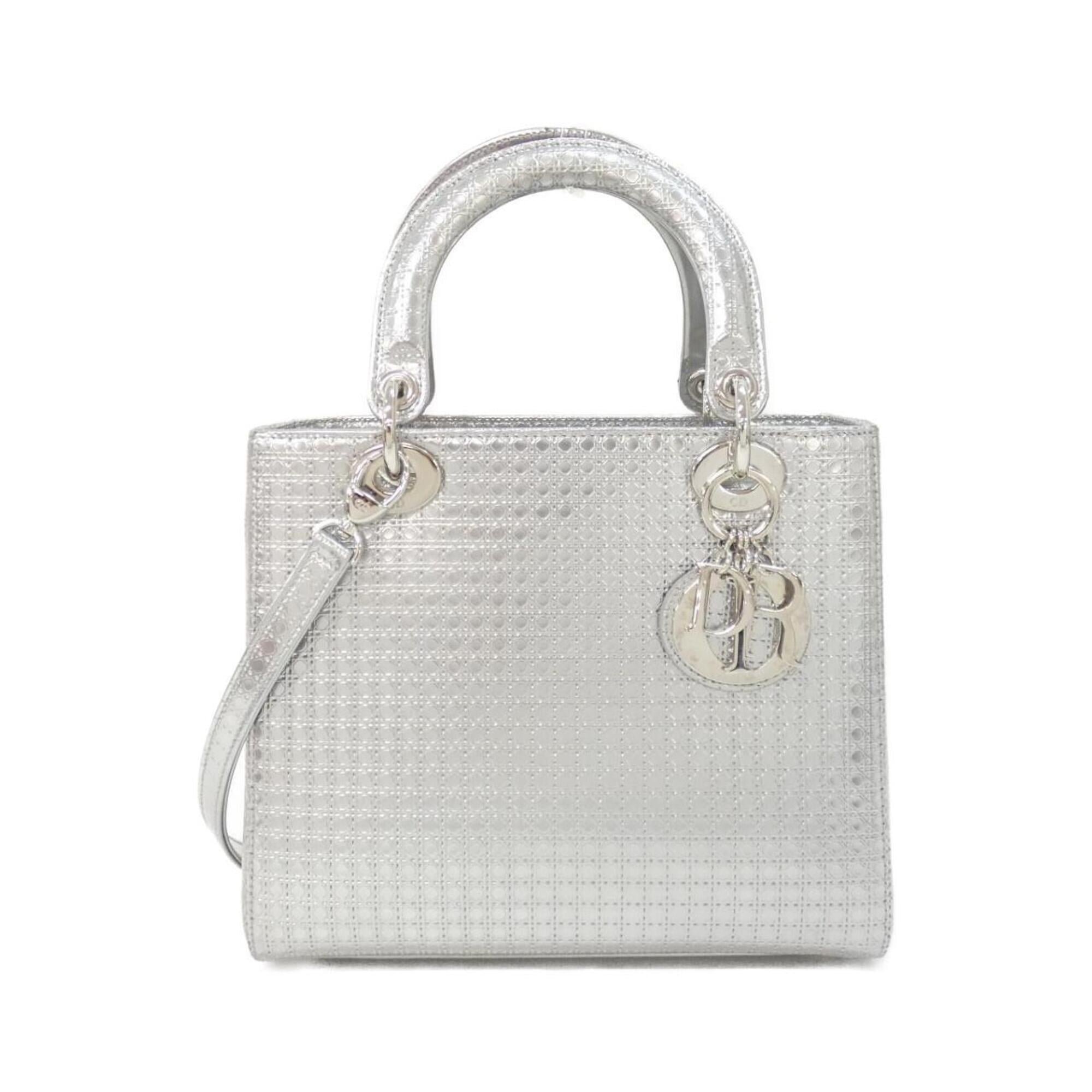 Christian Dior Metallic Silver Leather Handbag (Pre-Owned)