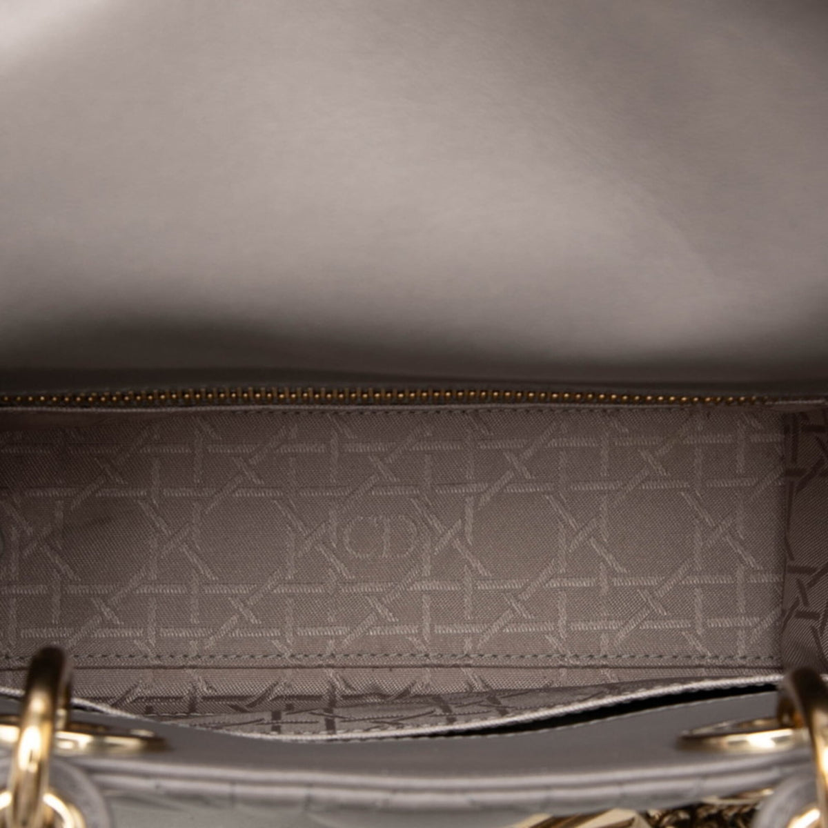 Christian Dior Gray Leather Handbag Shoulder Bag (Pre-Owned)