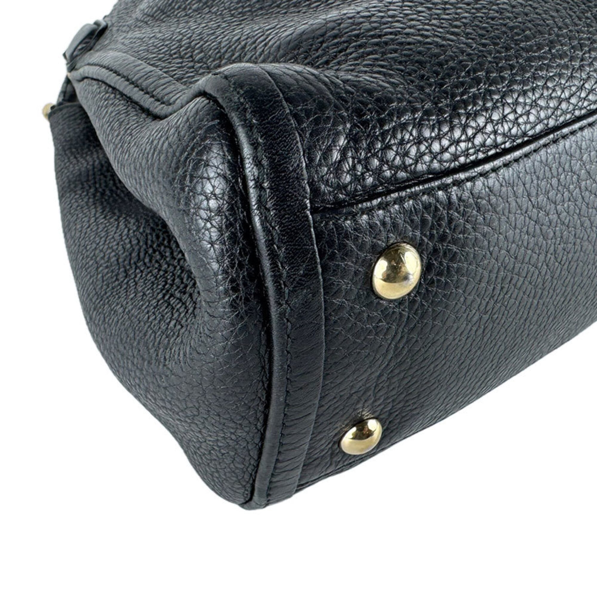 Gucci Black Leather Handbag Shoulder Bag (Pre-Owned)