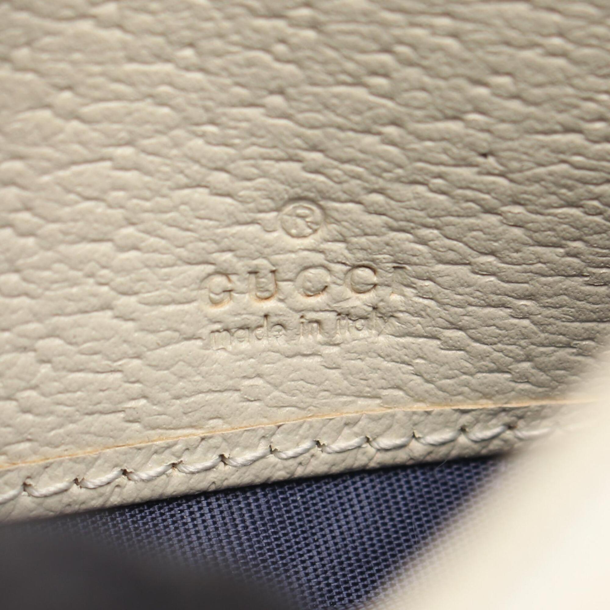 Gucci Beige White Leather Pvc Long Wallet (Bi-Fold) (Pre-Owned)