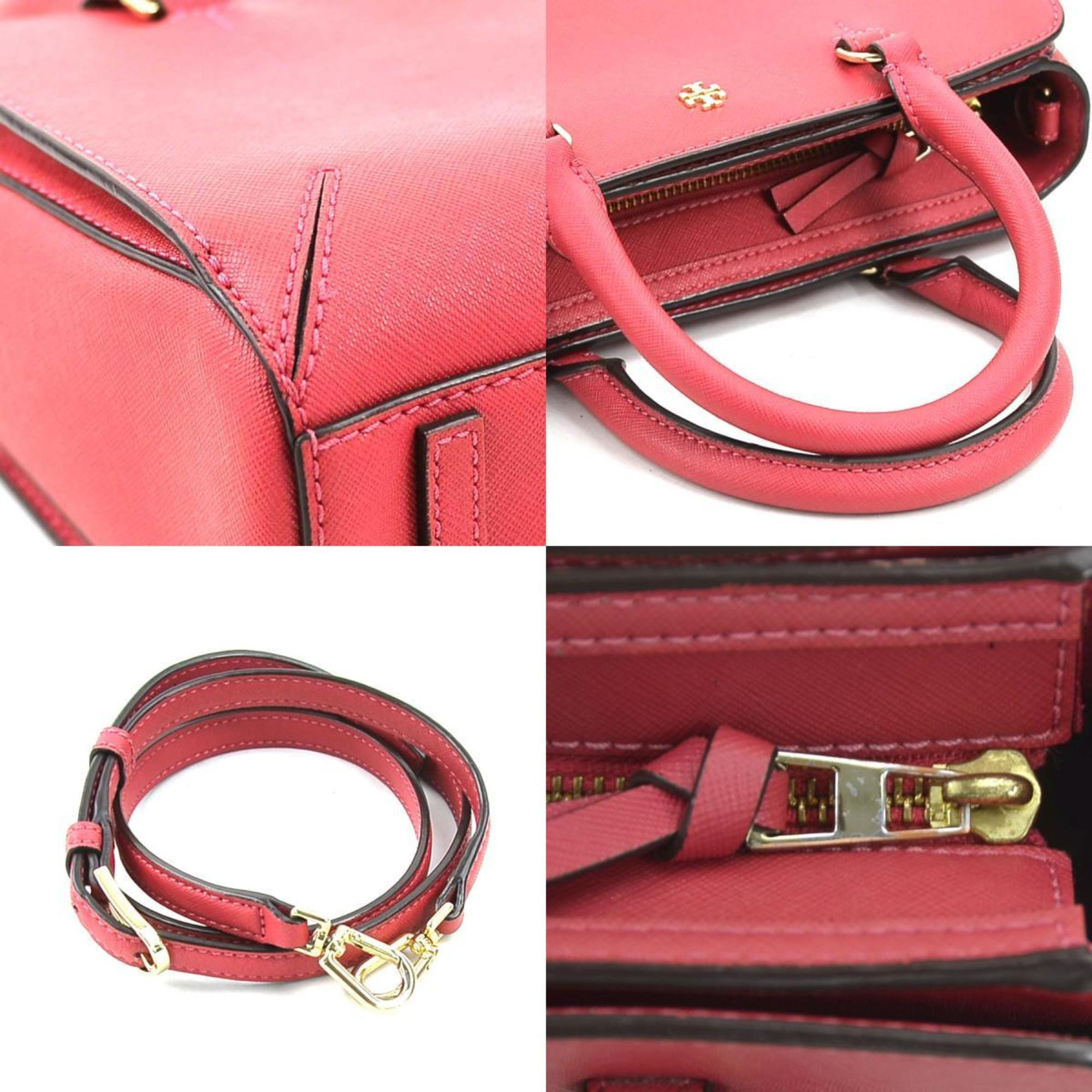 Tory Burch Pink Leather Handbag Shoulder Bag (Pre-Owned)