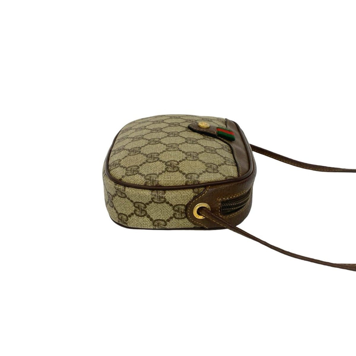 Gucci Brown Green Red Color Leather Pvc Pochette Shoulder Bag (Pre-Owned)