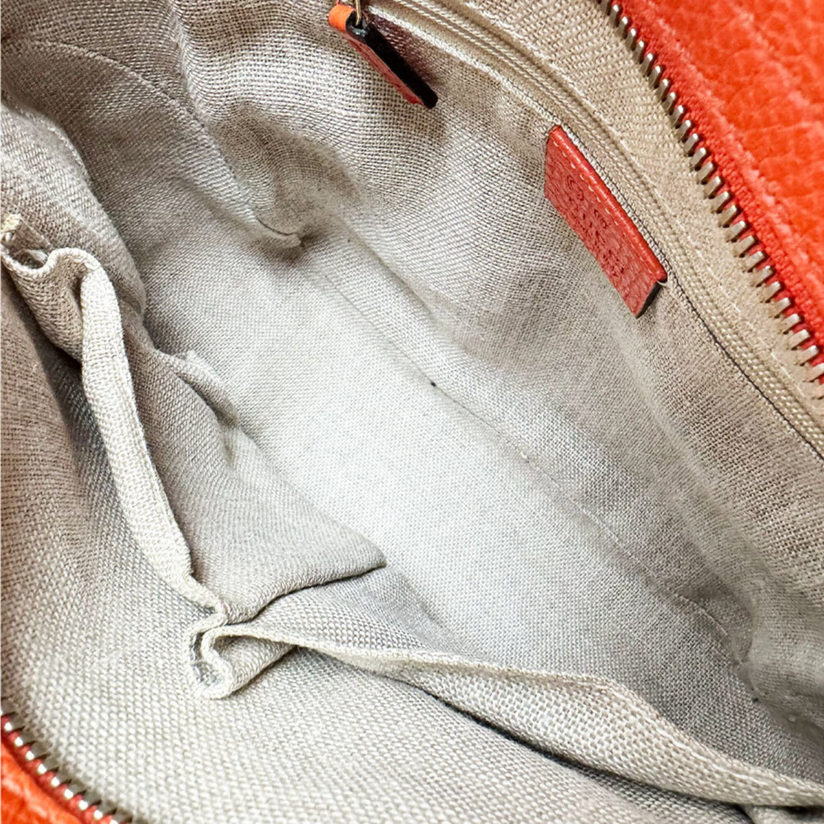 Gucci Brown Orange Gg Canvas Leather Handbag Shoulder Bag (Pre-Owned)