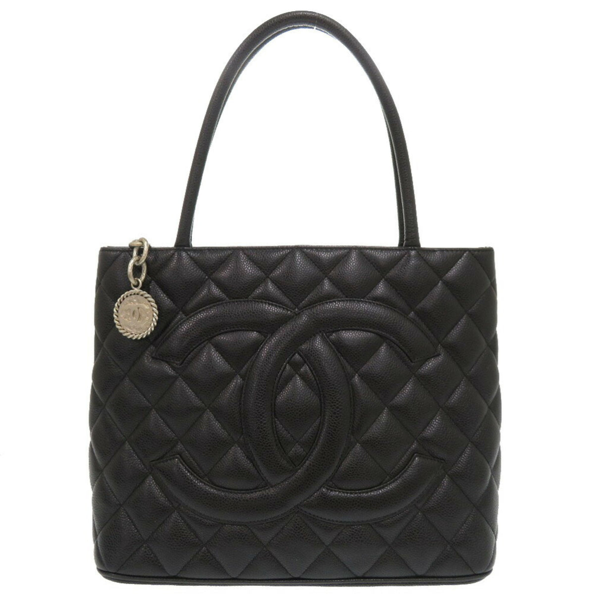 Chanel Black Grained Calfskin Tote Bag (Pre-Owned)