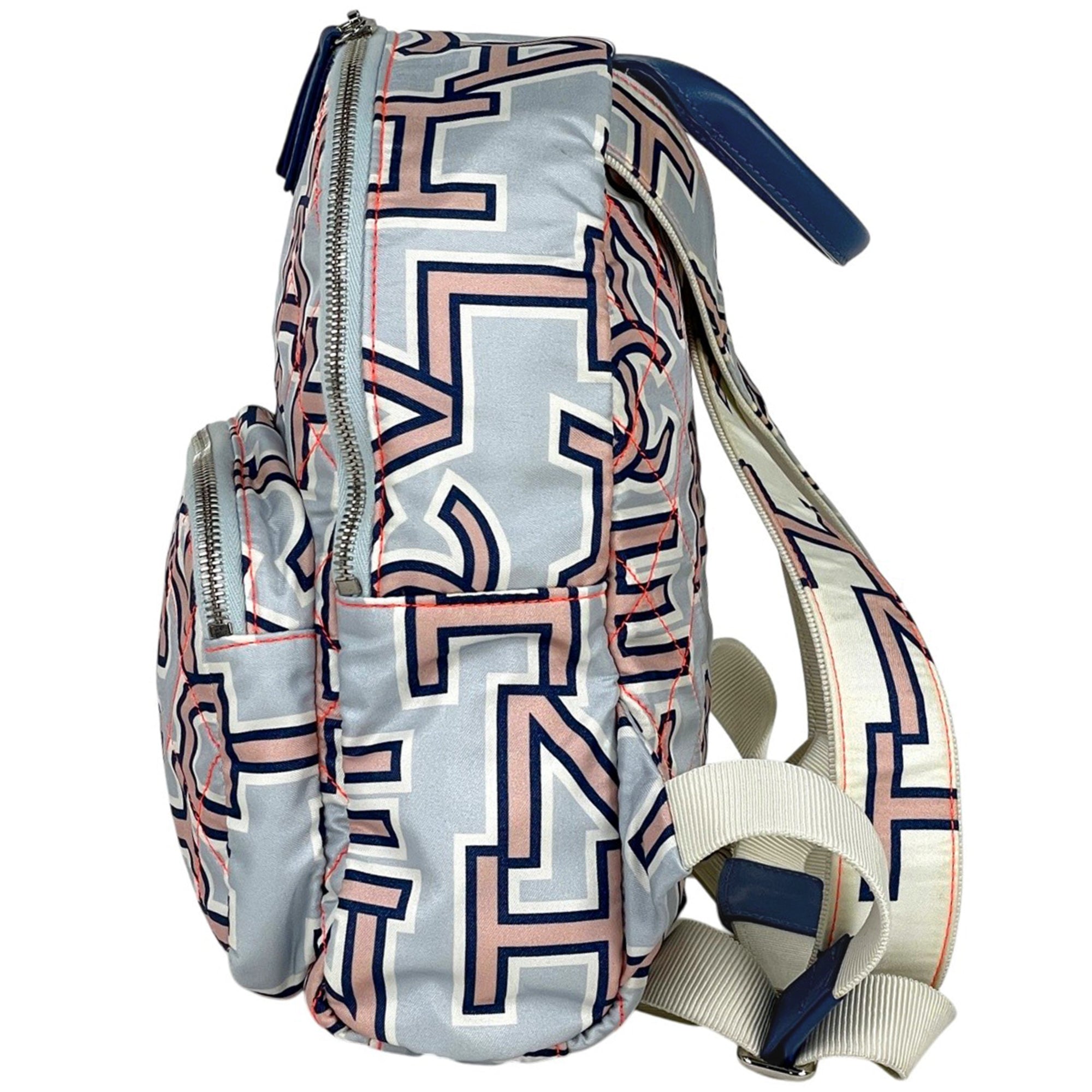 Chanel Matelasse Blue Nylon Leather Backpack (Pre-Owned)