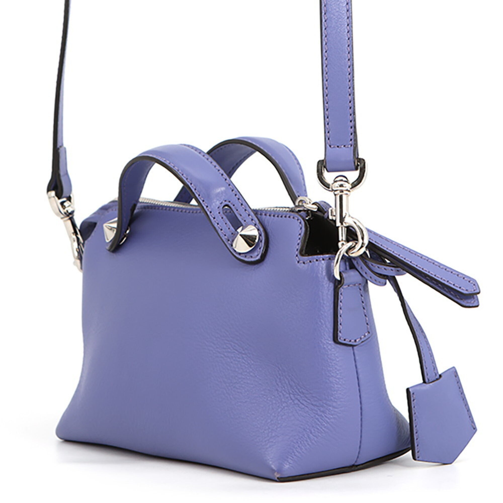 Fendi Purple Leather Handbag Shoulder Bag (Pre-Owned)