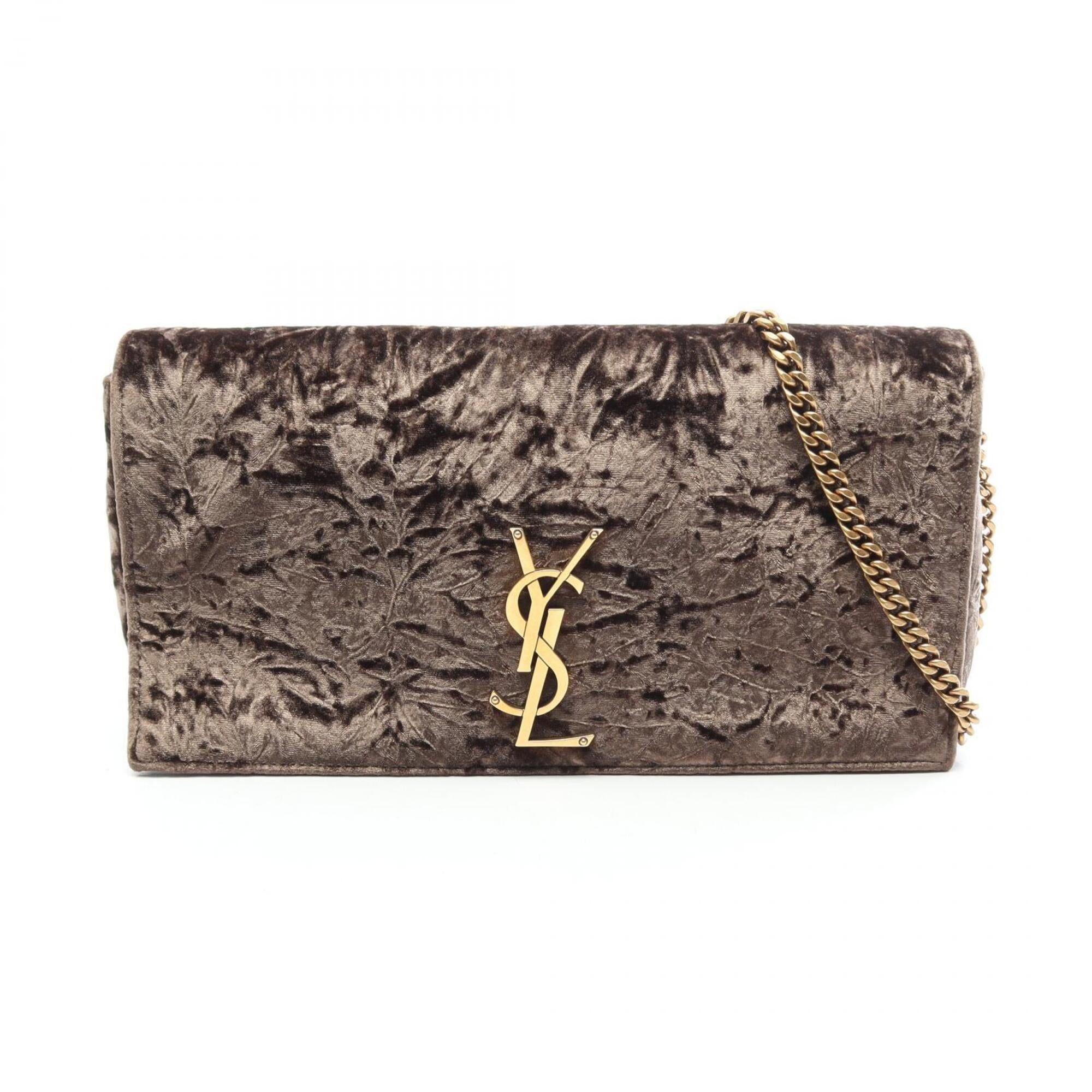 Yves Saint Laurent Brown Fabric Handbag Shoulder Bag (Pre-Owned)