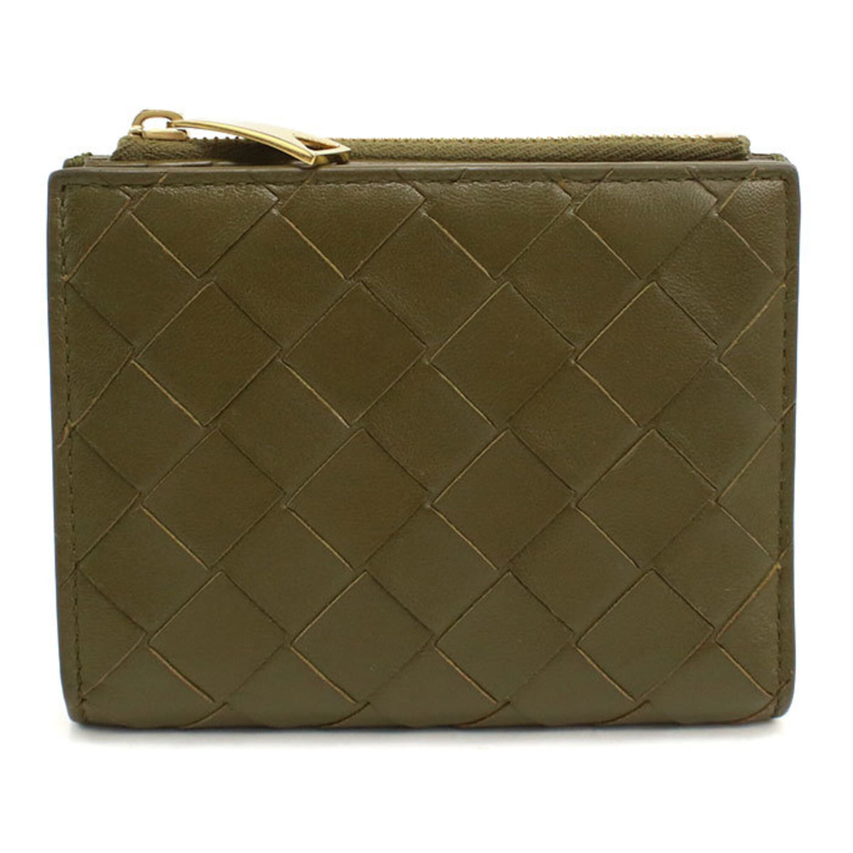 Bottega Veneta Khaki Leather Wallet (Bi-Fold) (Pre-Owned)