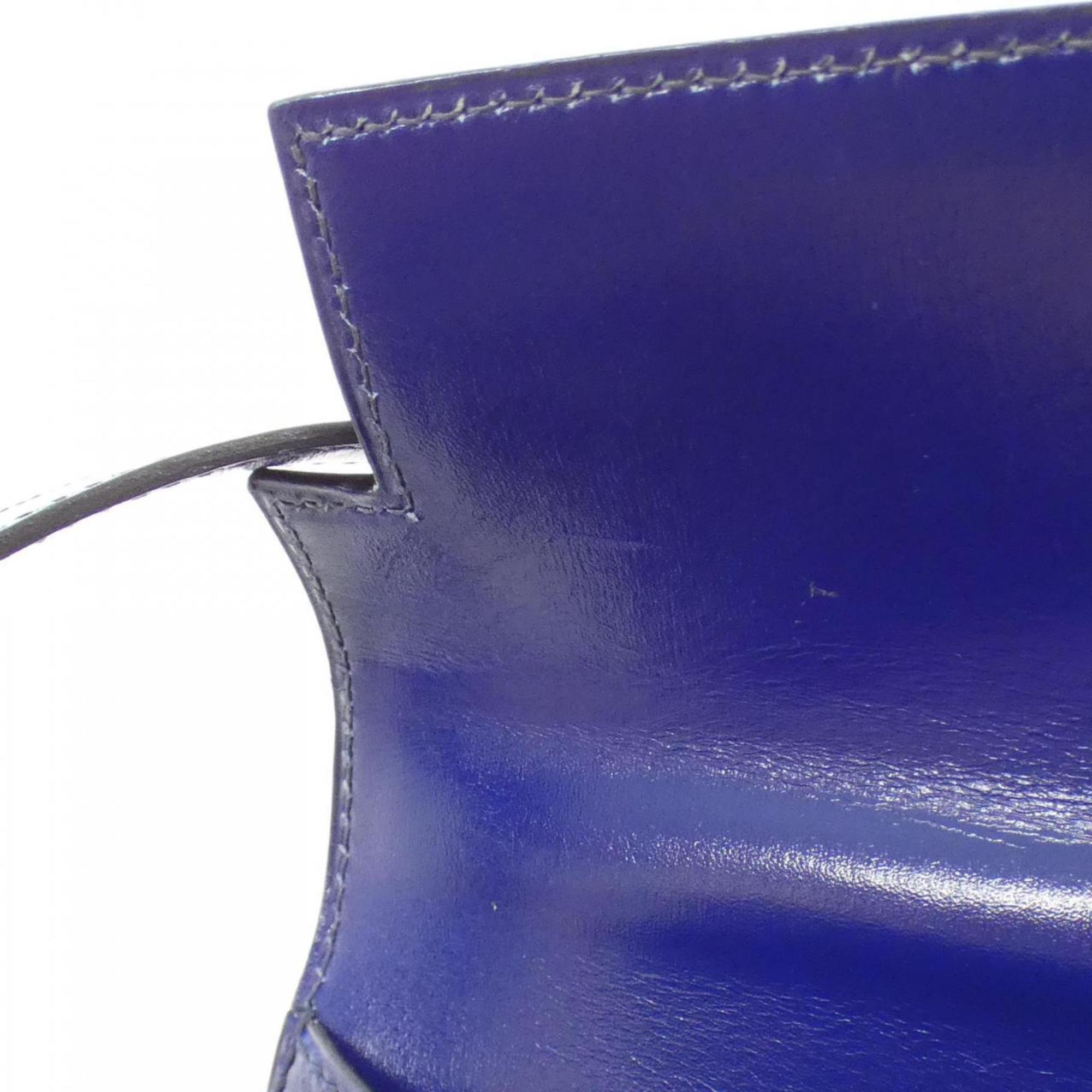 Hermes Blue Box Calf Leather Handbag (Pre-Owned)