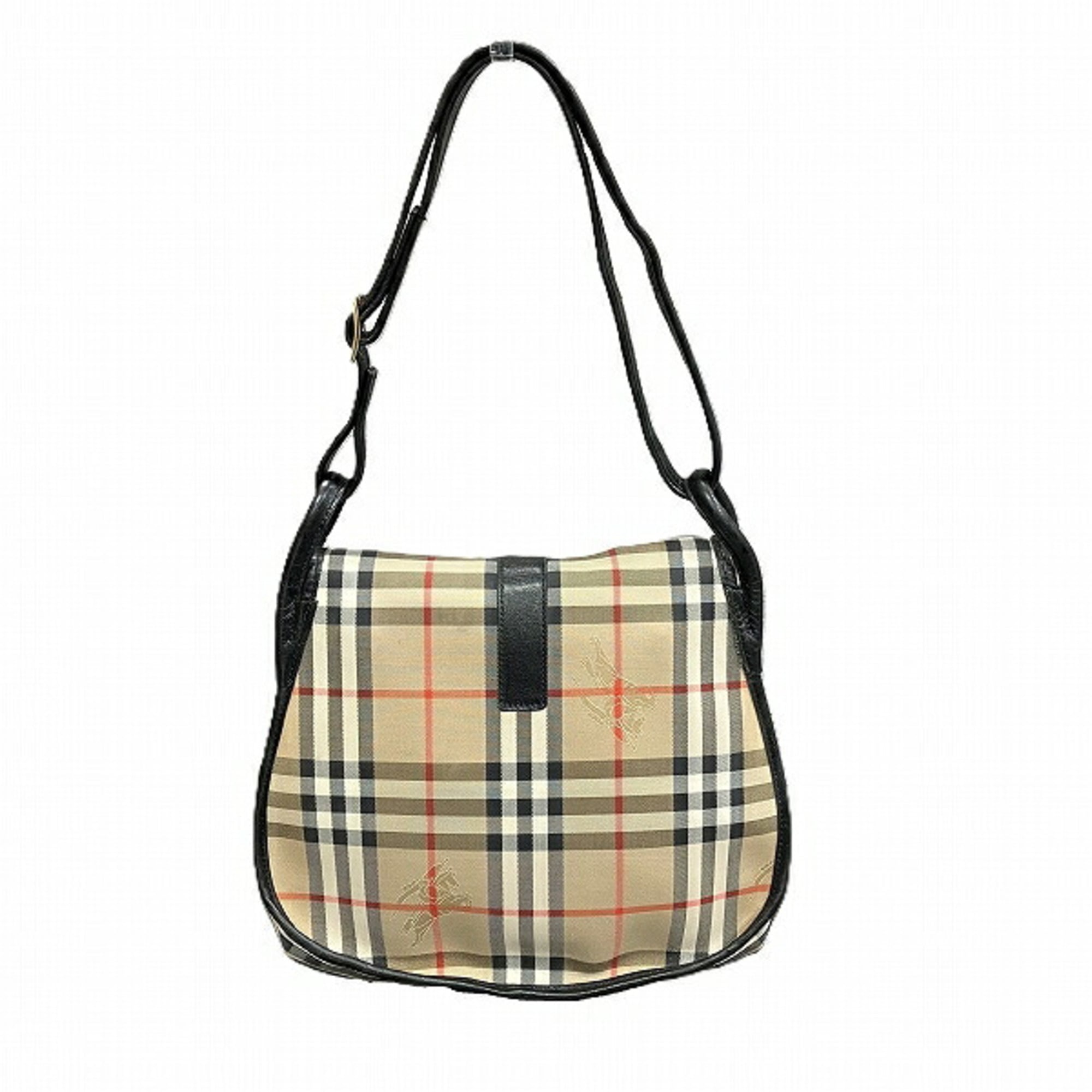 Burberry Beige Canvas Handbag Shoulder Bag (Pre-Owned)