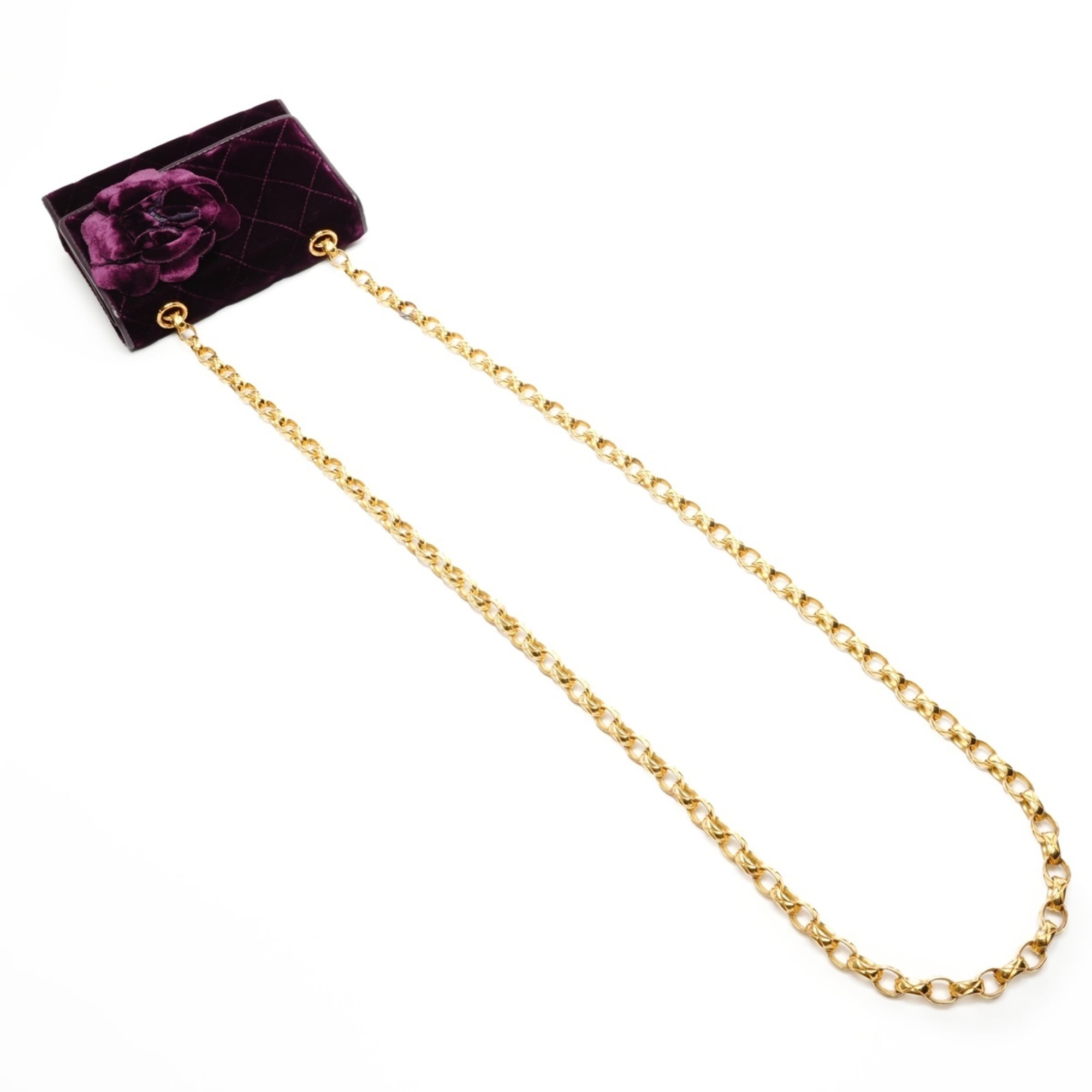 Chanel Camellia Purple Leather Shoulder Bag (Pre-Owned)