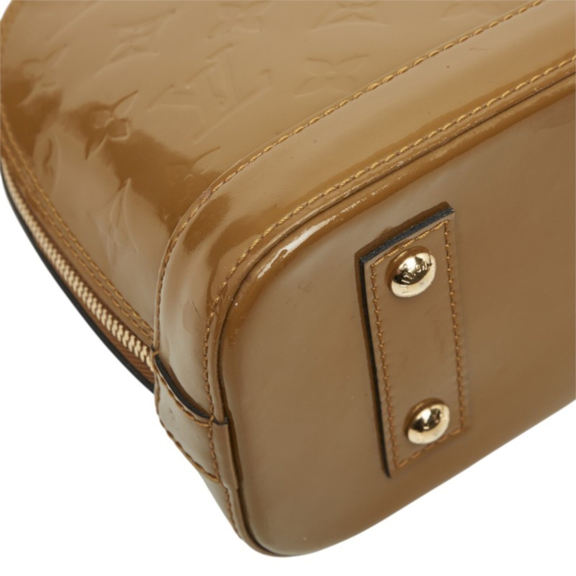 Louis Vuitton Brown Olive Patent Leather Handbag Shoulder Bag (Pre-Owned)